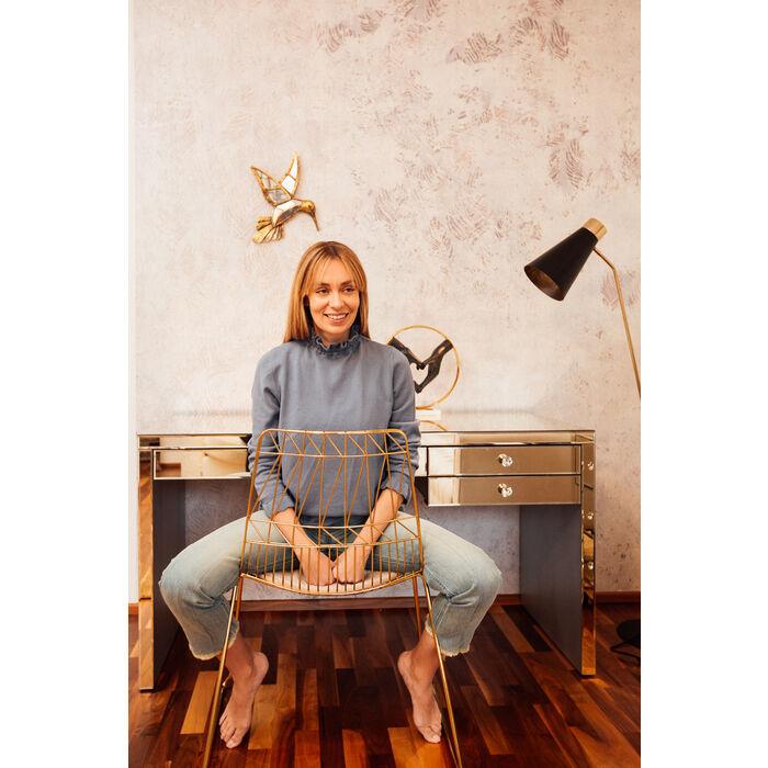 Biurko szklane LUXURY PEARL szampański - Image 6