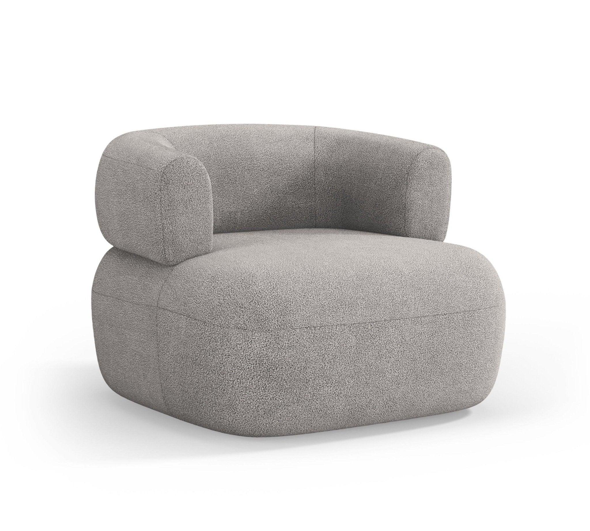 Fotel ALDRIN jasnoszary boucle