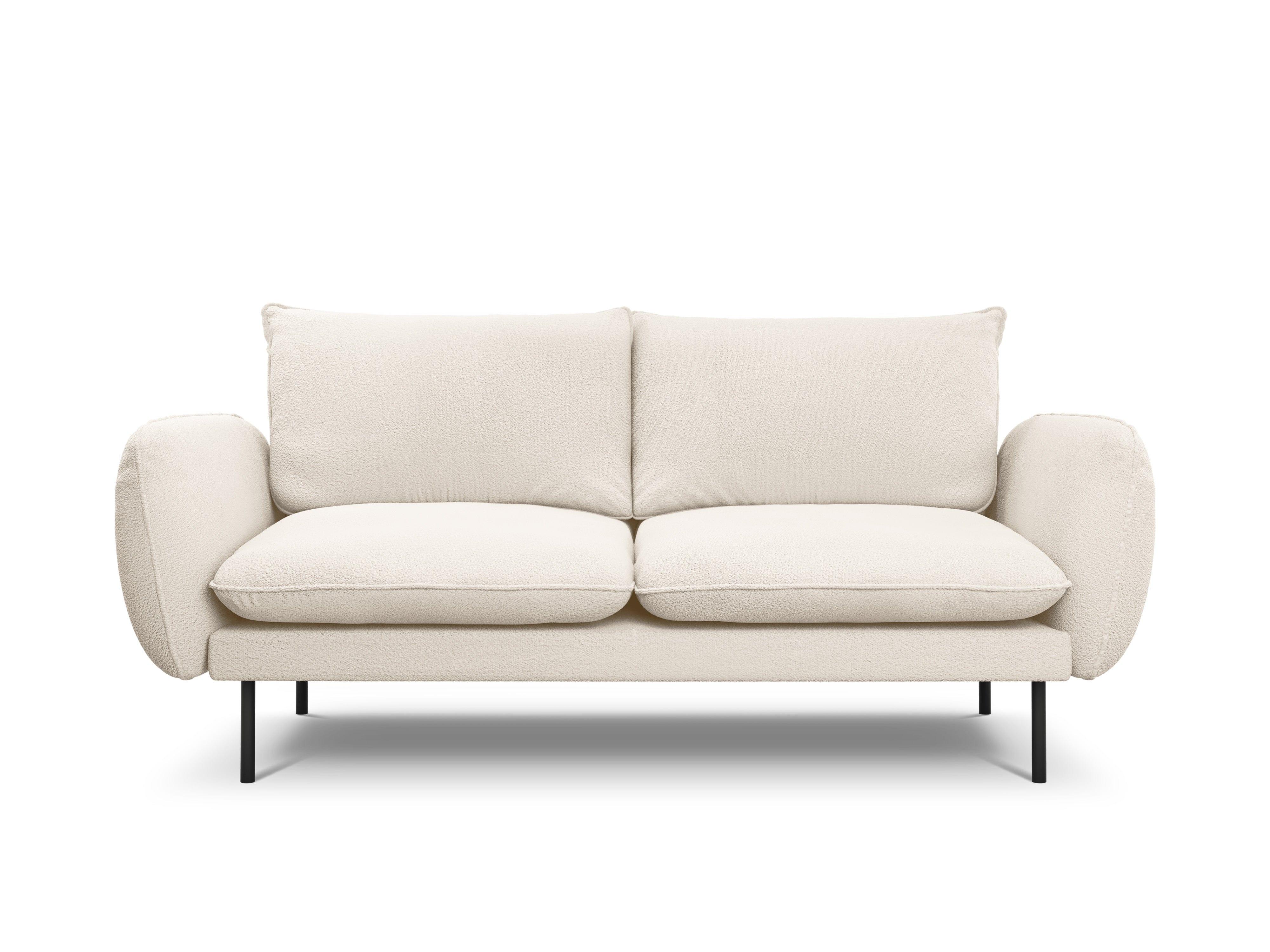 Sofa 2-osobowa VIENNA beżowy boucle z czarną podstawą - Image 8