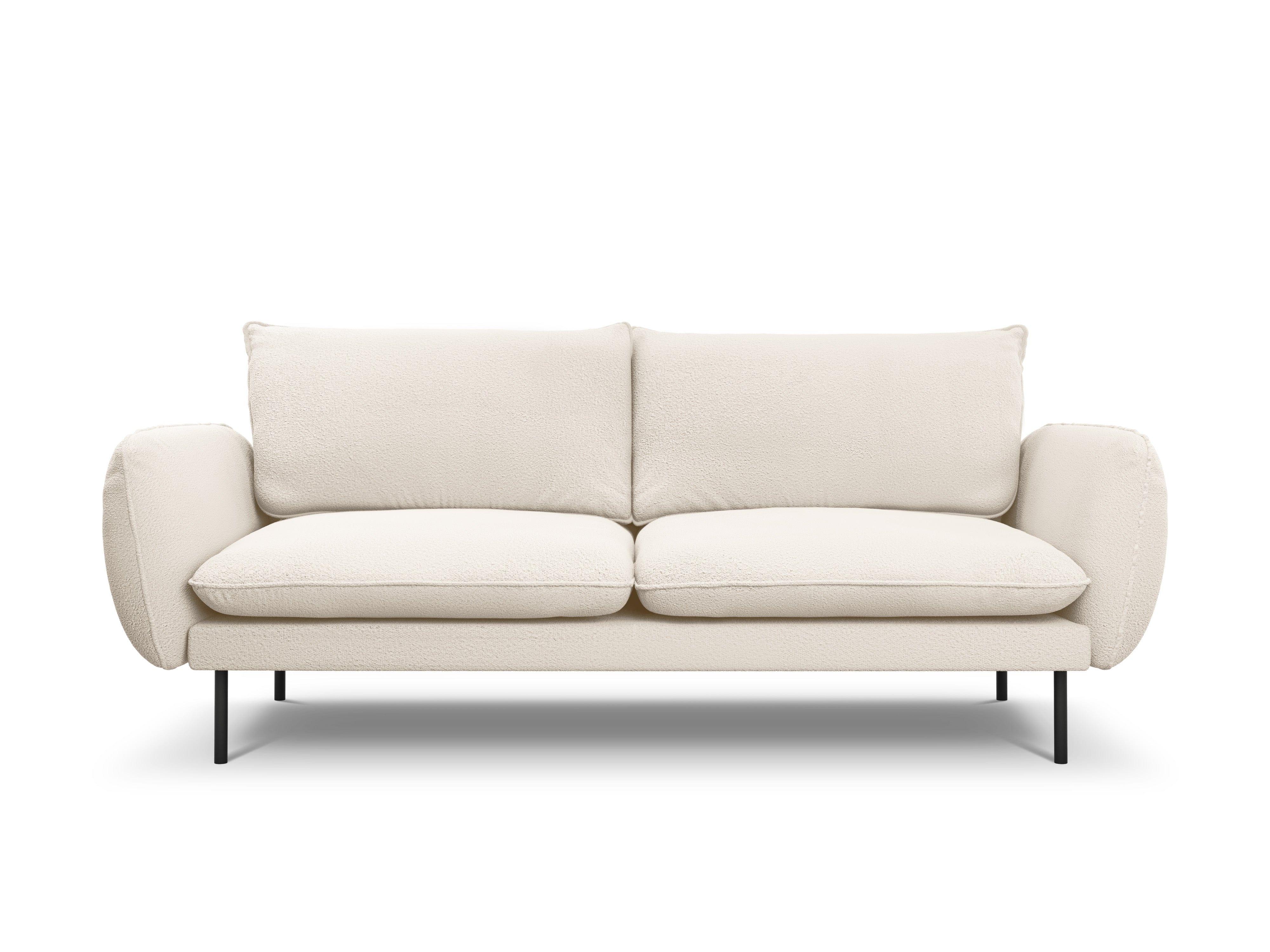 Sofa 3-osobowa VIENNA beżowy boucle z czarną podstawą - Image 3