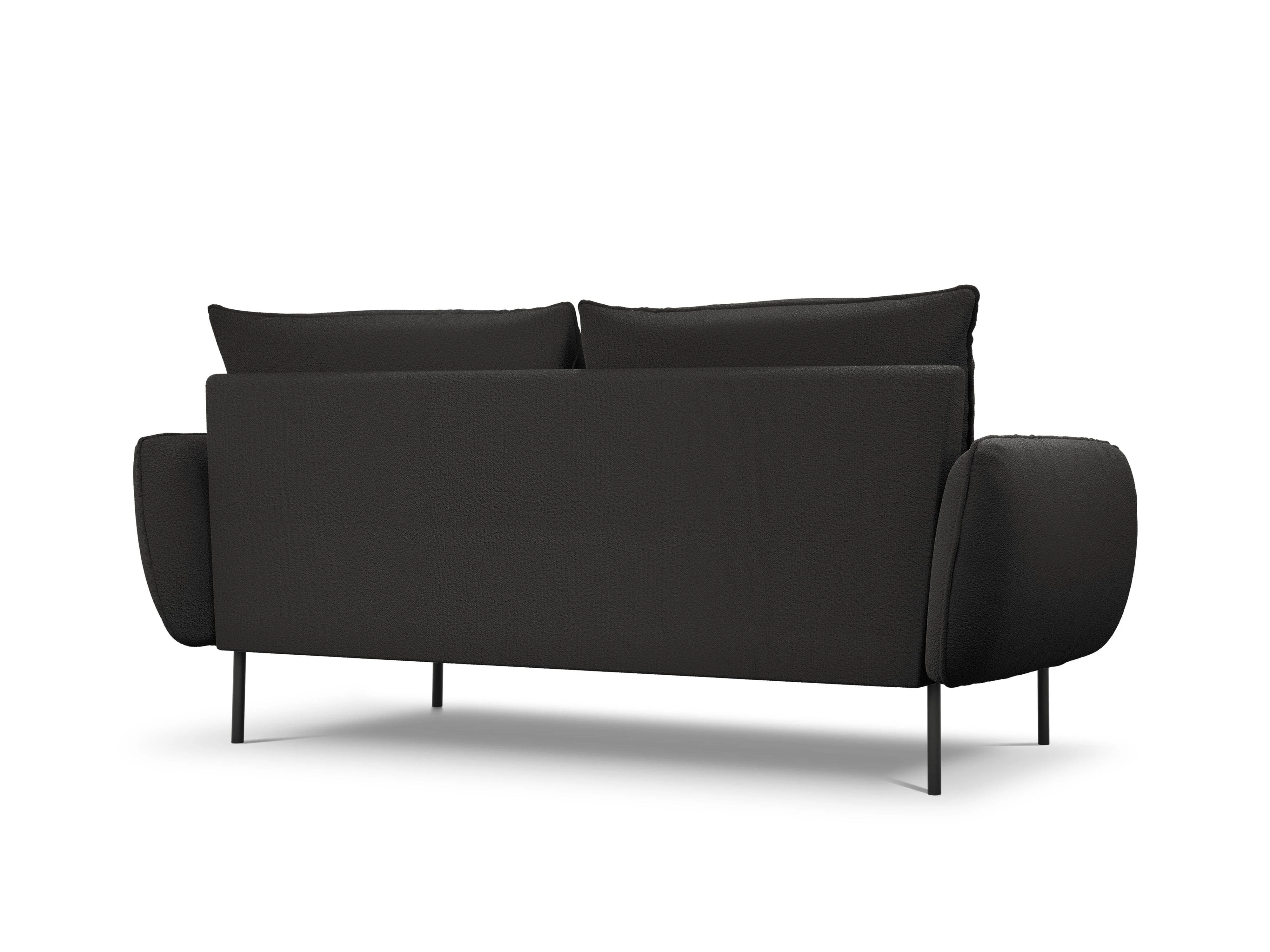 Sofa 3-osobowa VIENNA czarny boucle z czarną podstawą - Image 3