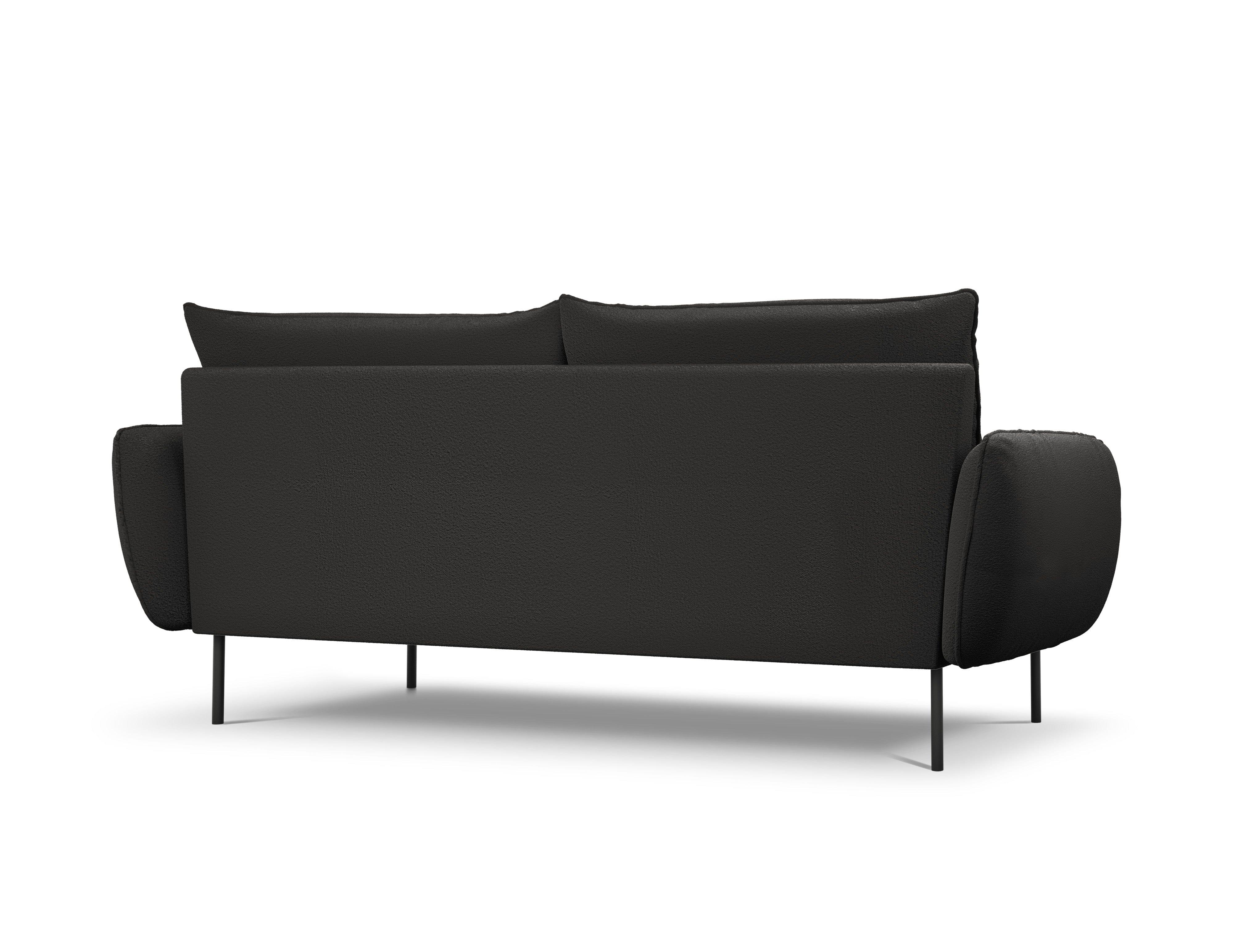 Sofa 4-osobowa VIENNA czarny boucle z czarną podstawą - Image 4