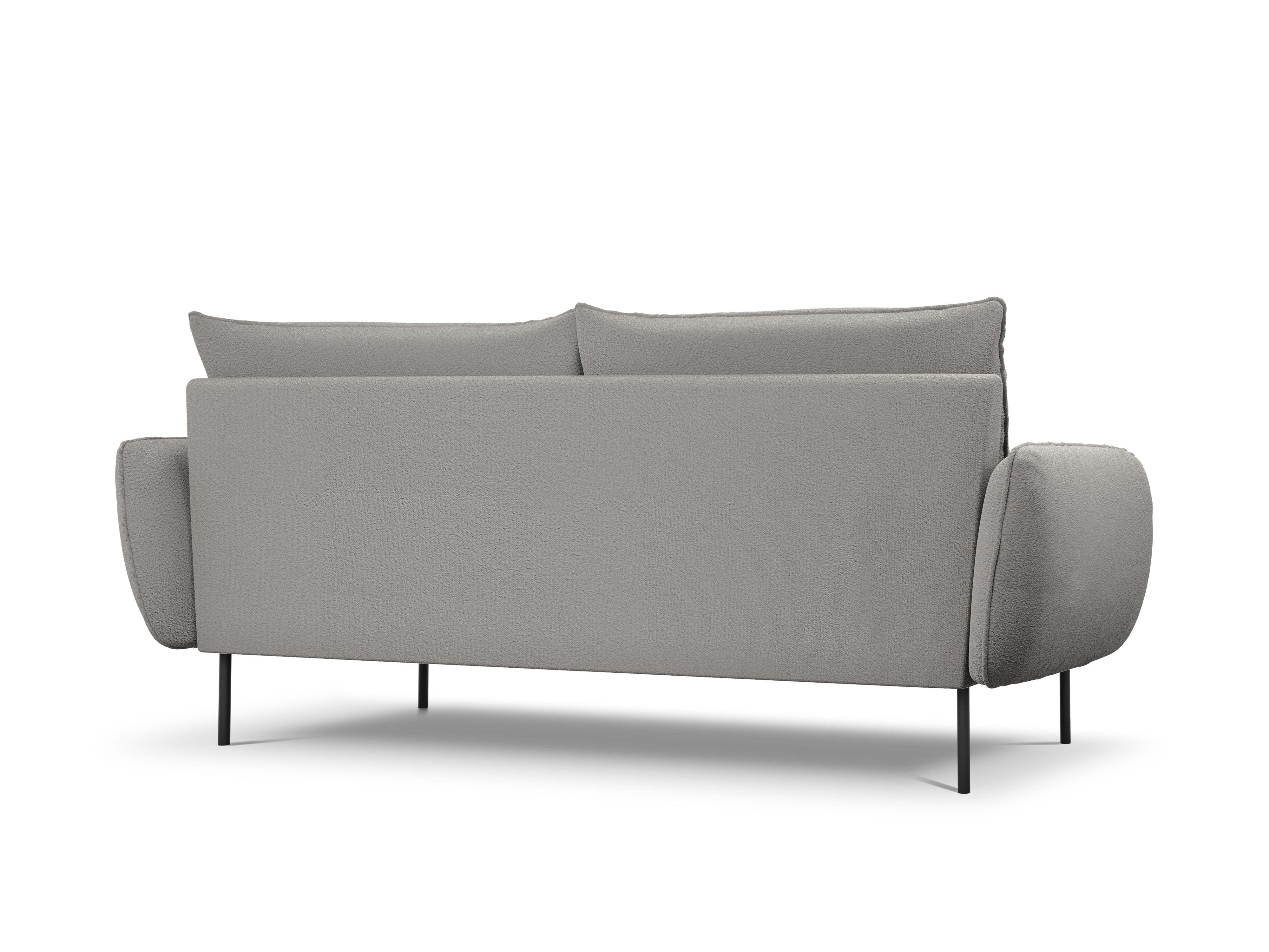 Sofa 4-osobowa VIENNA szary boucle z czarną podstawą - Image 4