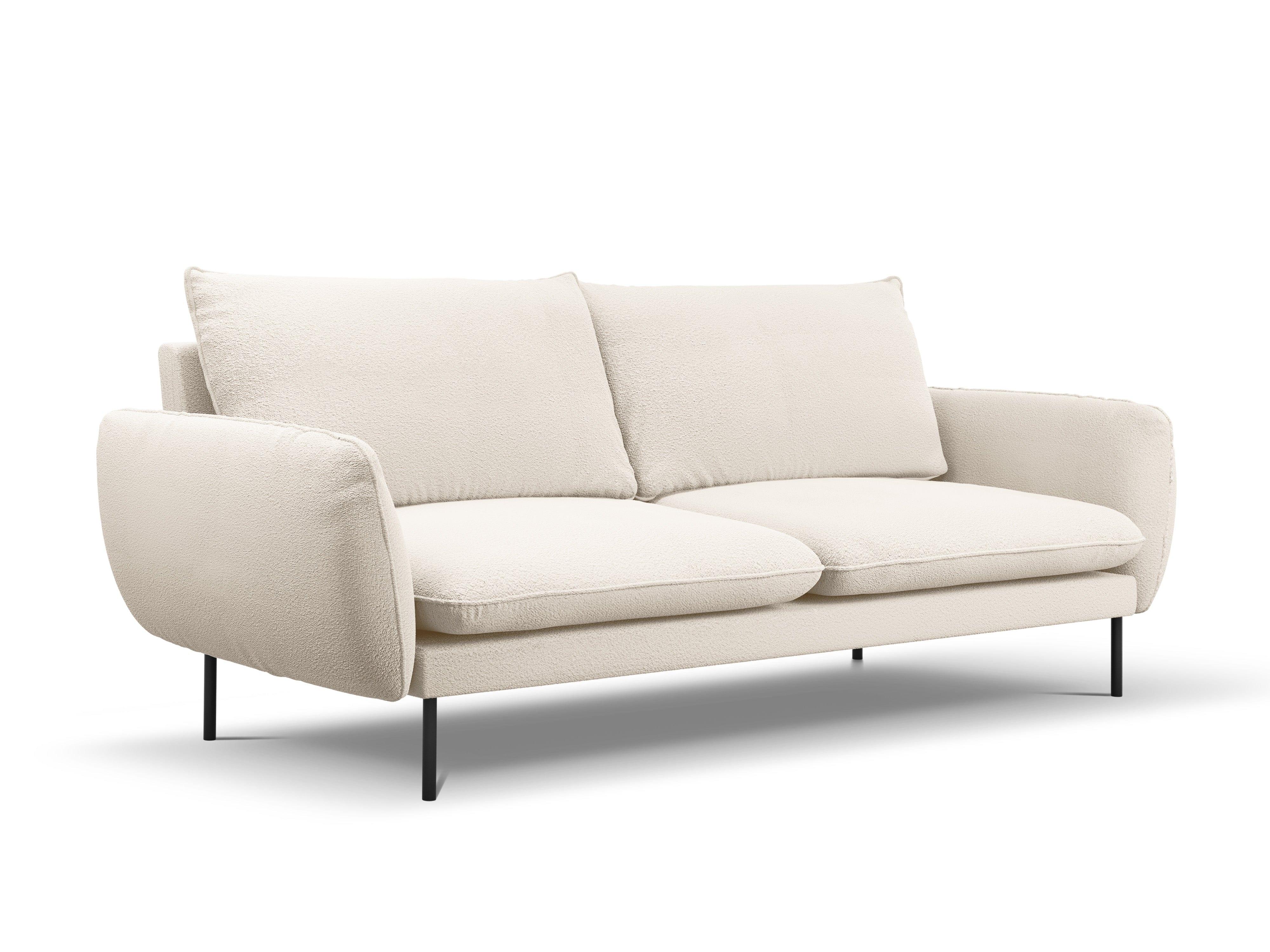 Sofa 4-osobowa VIENNA beżowy boucle z czarną podstawą - Image 6