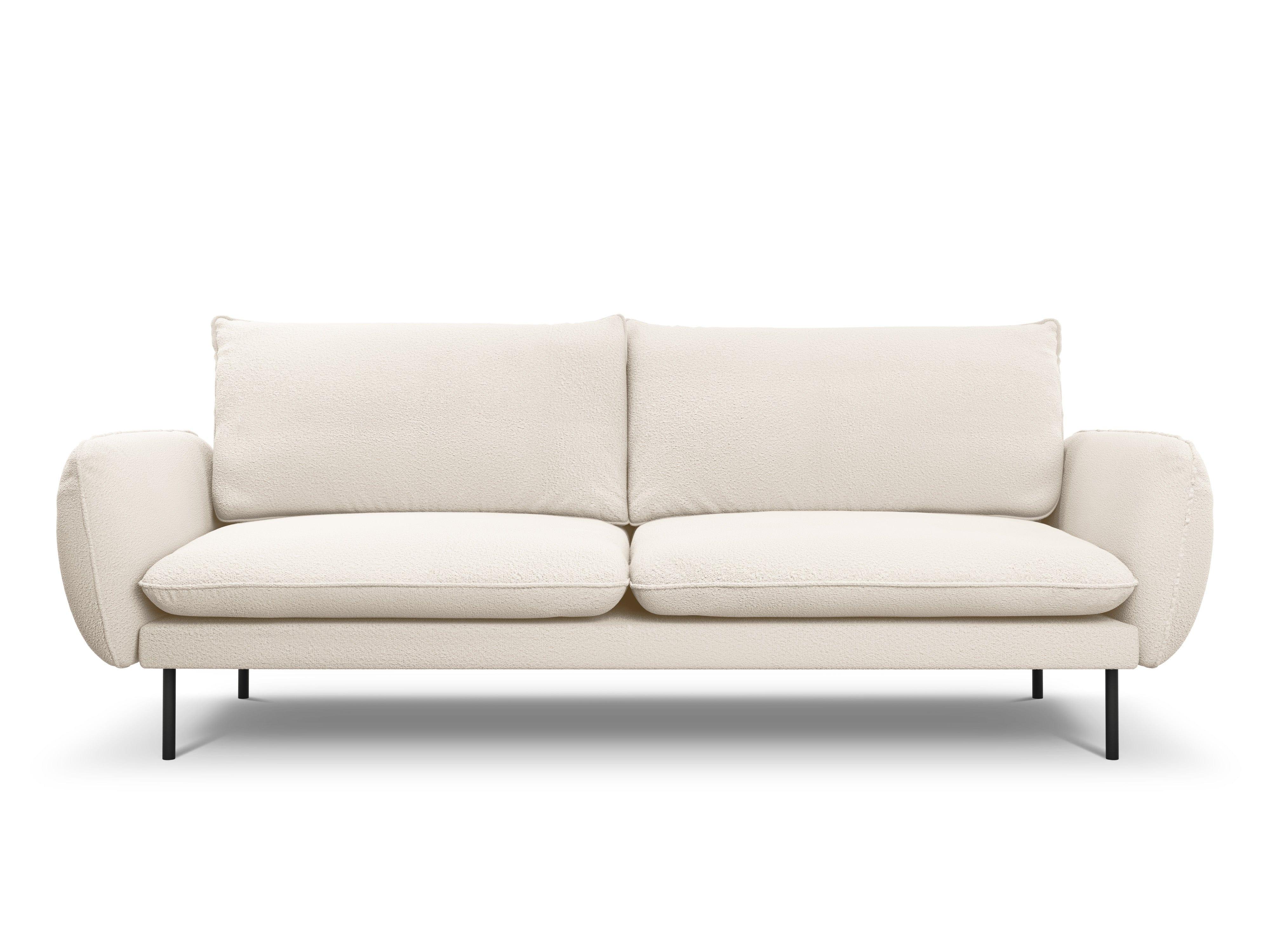 Sofa 4-osobowa VIENNA beżowy boucle z czarną podstawą - Image 9