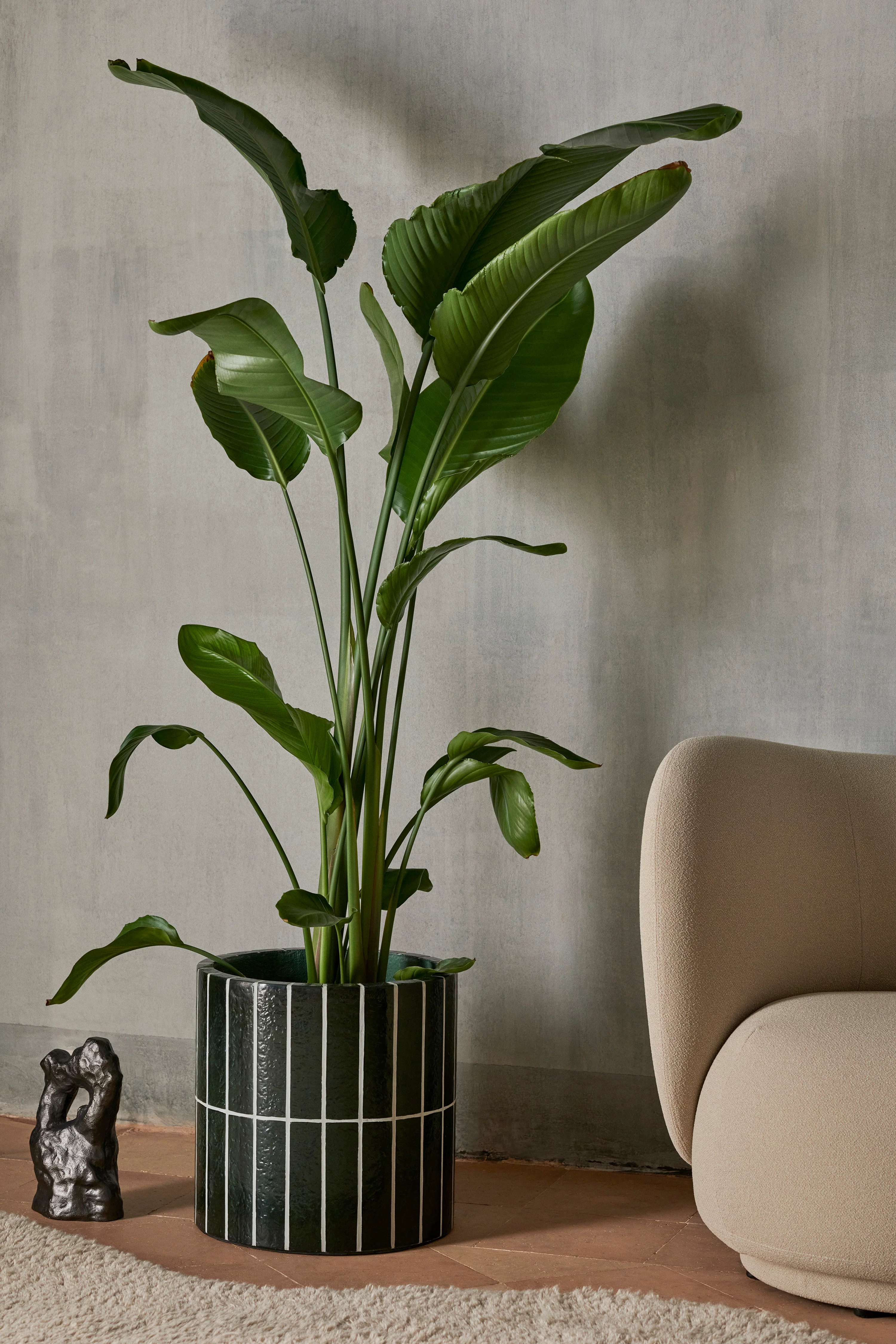 Donica PILLAR PLANT POT ciemnozielony beton z białym - Image 2