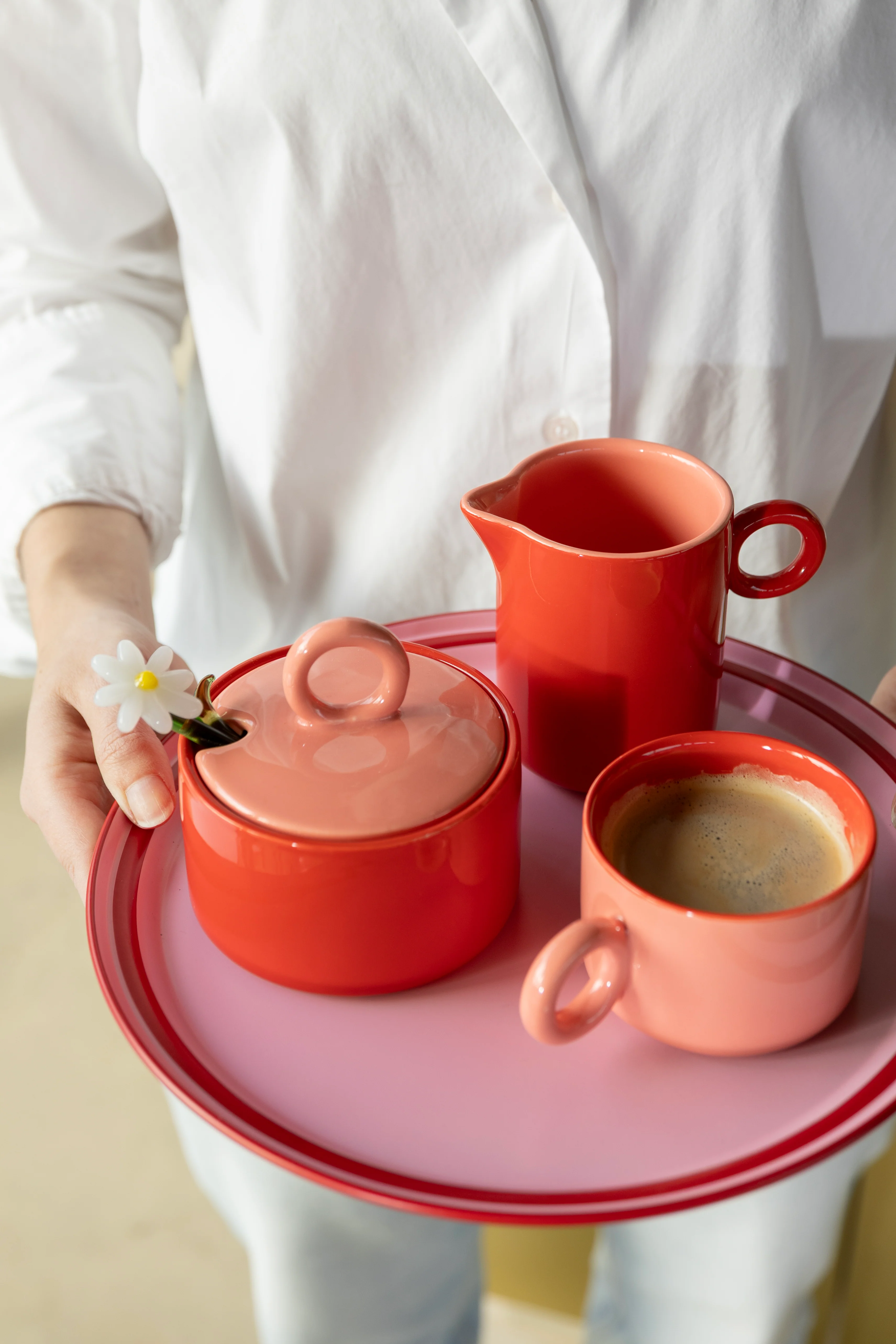 Dzbanek do mleka CHIQUITO czerwona porcelana - Image 6
