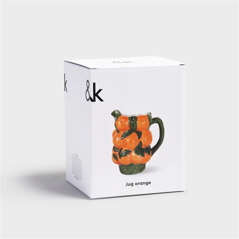 Dzbanek ORANGE pomarańczowy z zielonym - Image 3