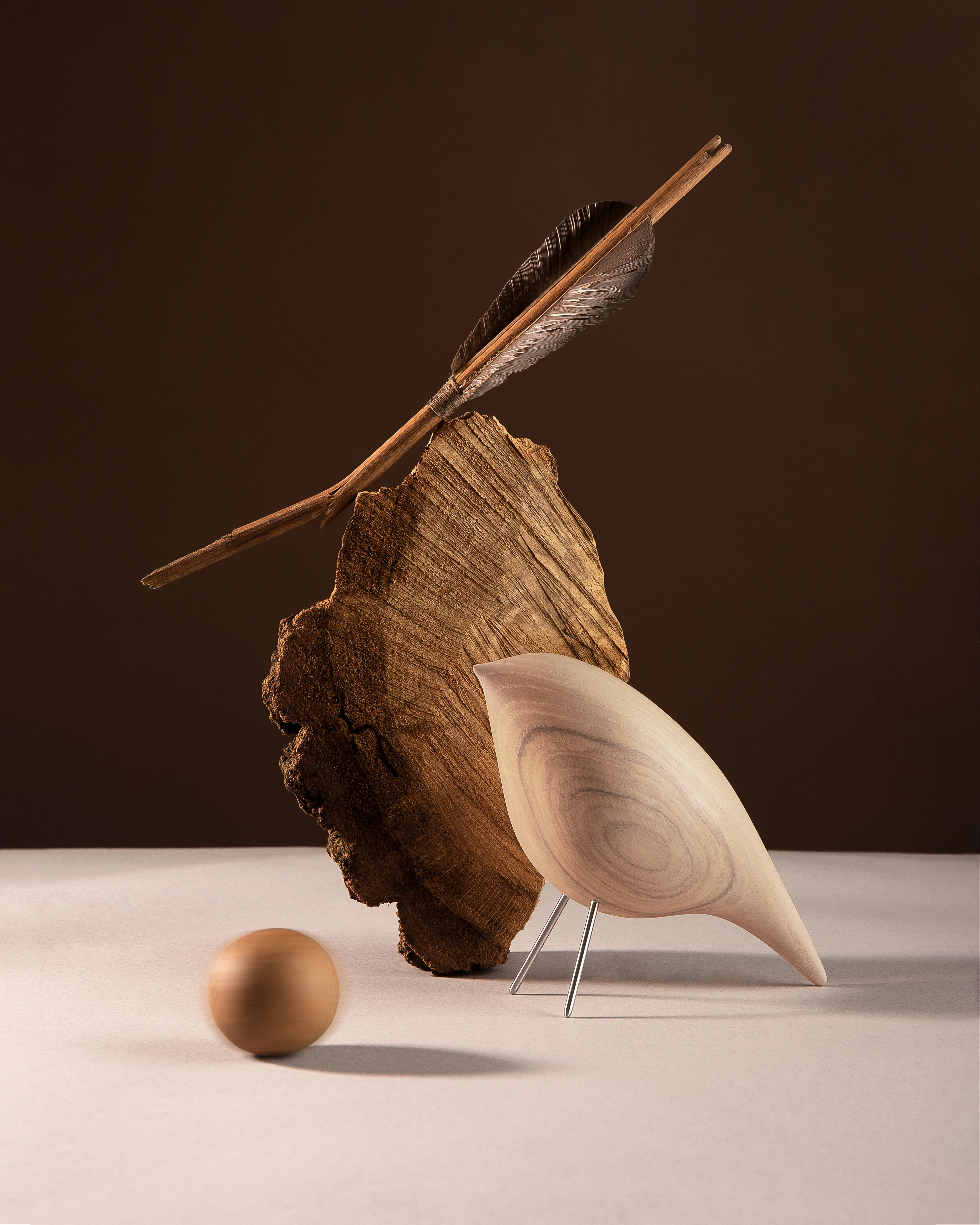 Figurka dekoracyjna TWEETY DECORATIVE BIRD naturalny jesion - Image 2