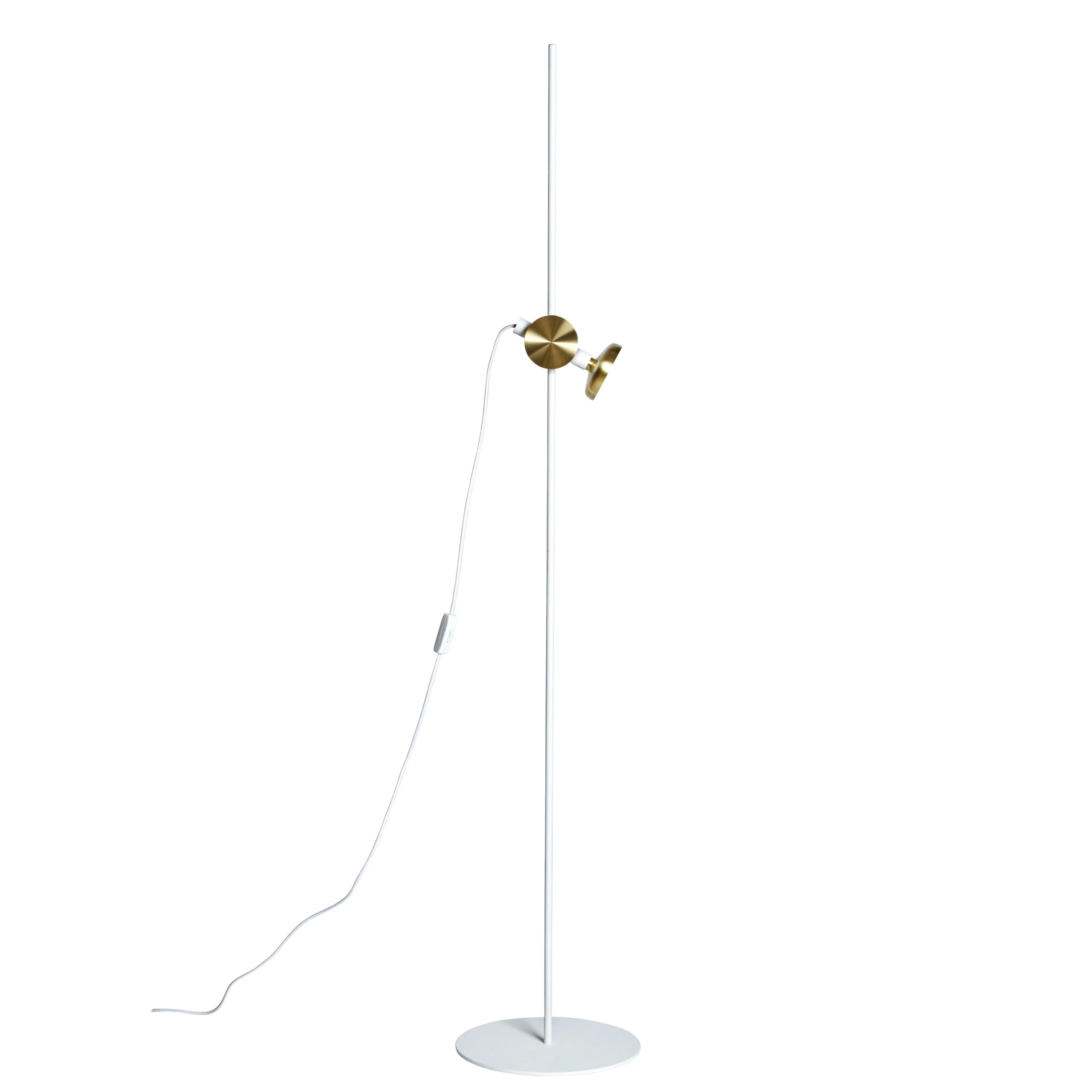 Lampa podłogowa BLEND biały z mosiężnym wykończeniem