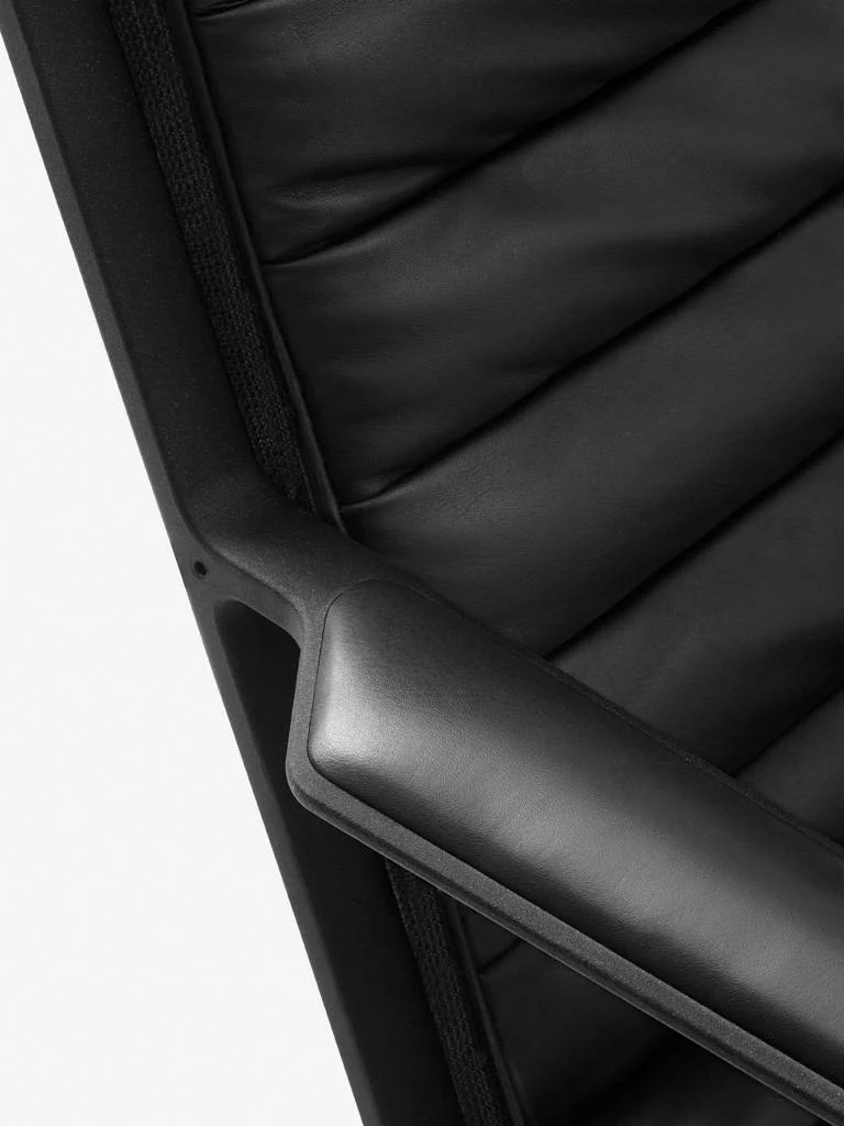 Fotel 456 czarna skóra z ciemną metalową podstawą - Image 5