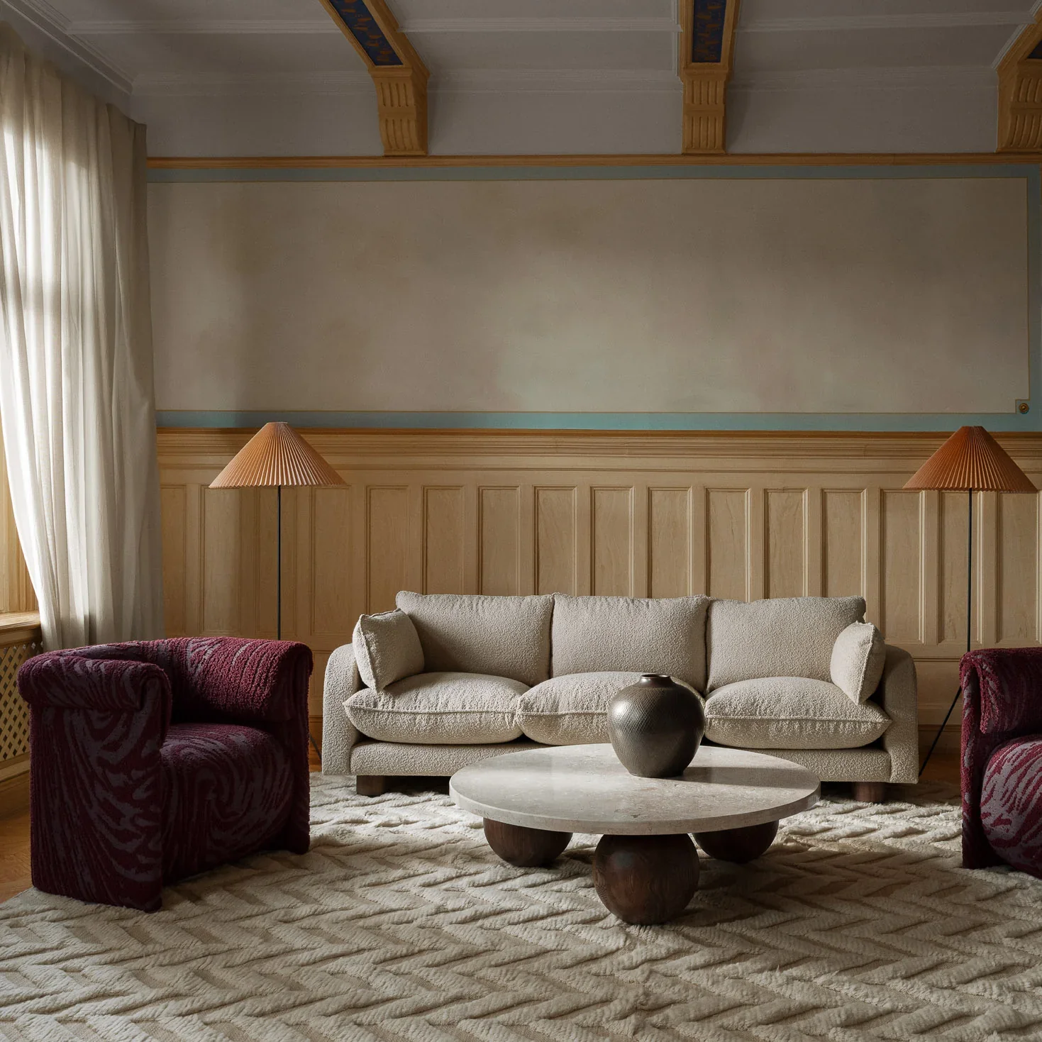 Fotel DECADENT burgundowy boucle - Image 3