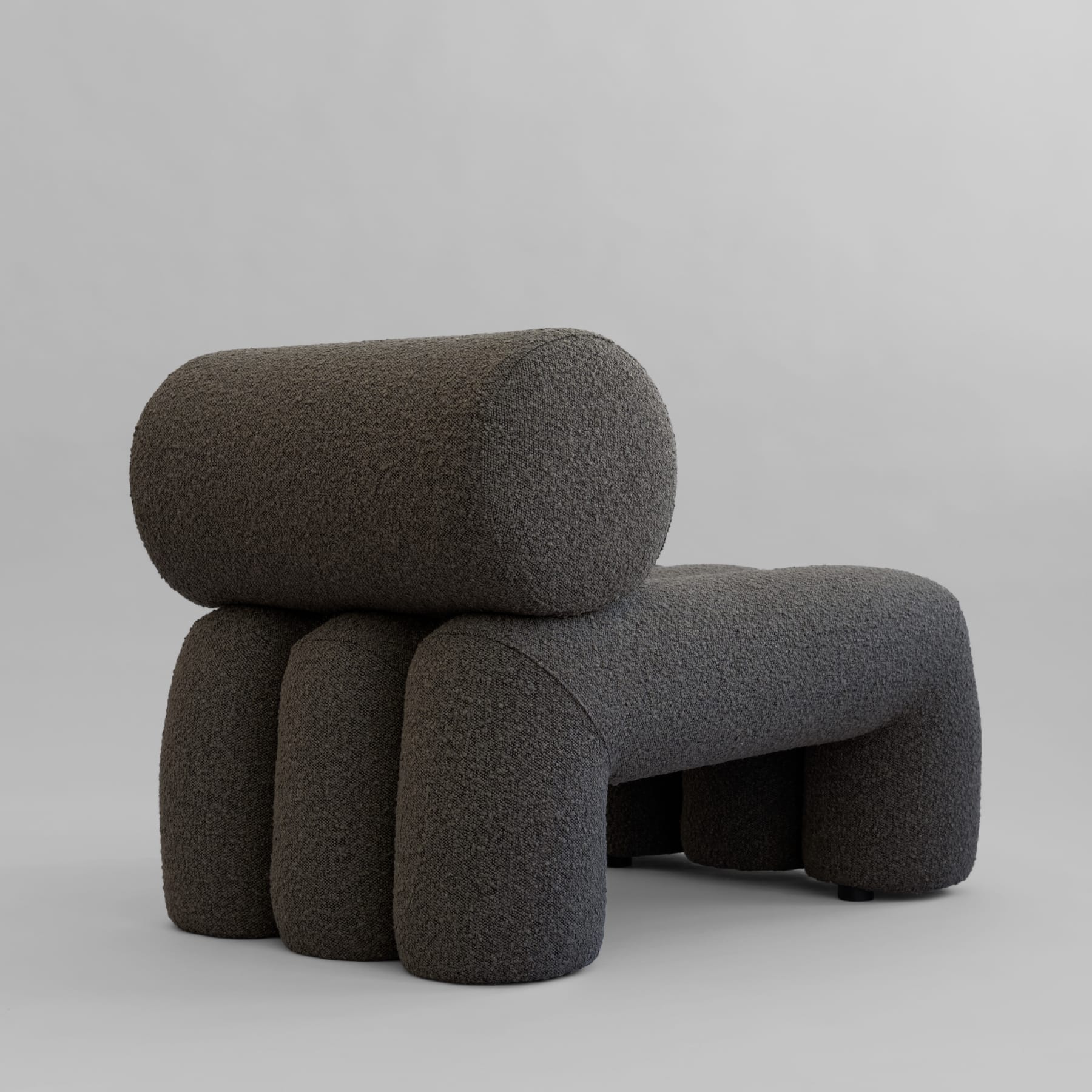 Fotel FOKU szaro-brązowy boucle - Image 3