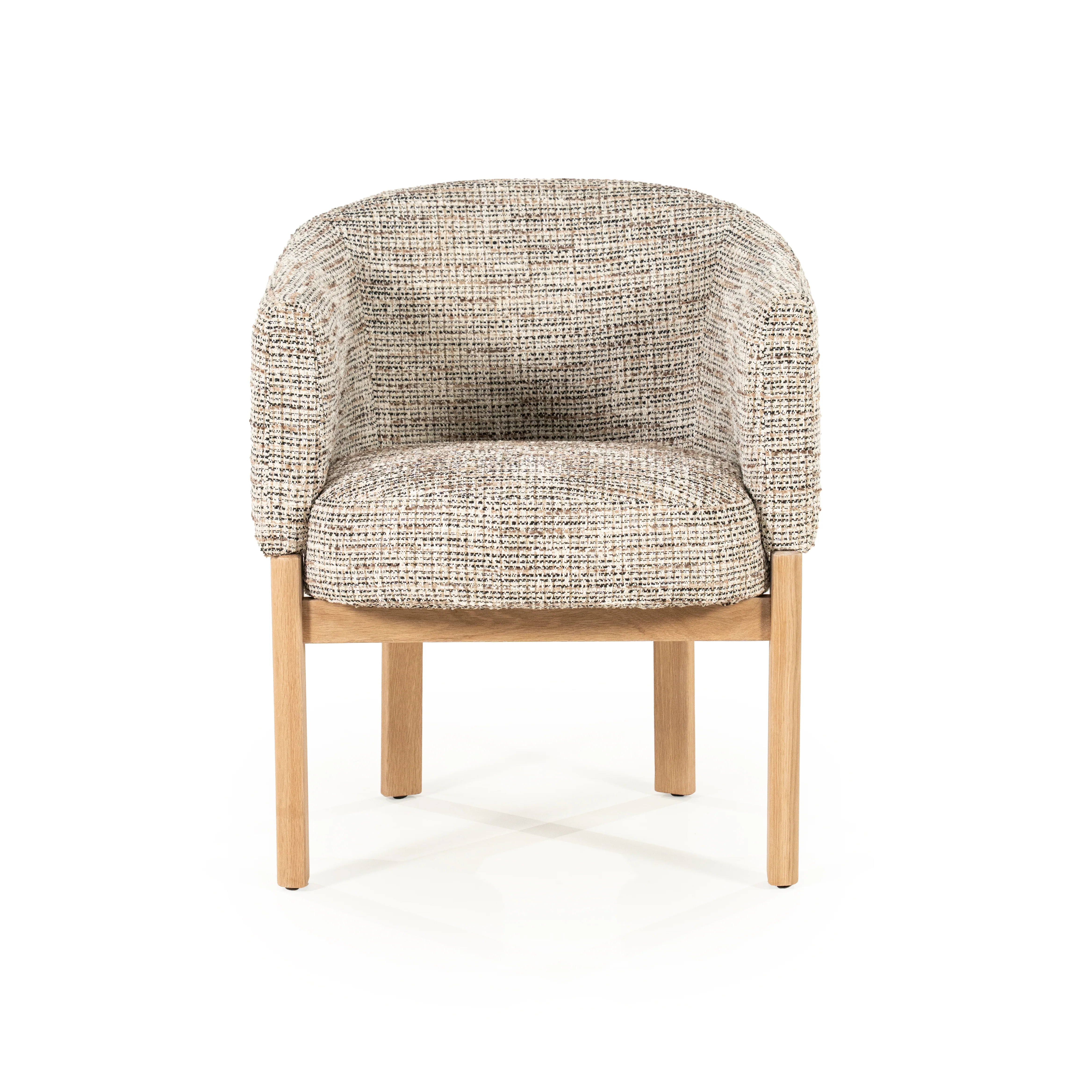 Fotel MICHA taupe z dębową podstawą - Image 11