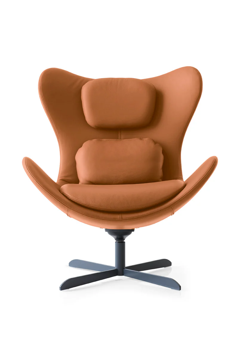 Fotel obrotowy LAZY tapicerowany z czarną metalową podstawą - Image 11