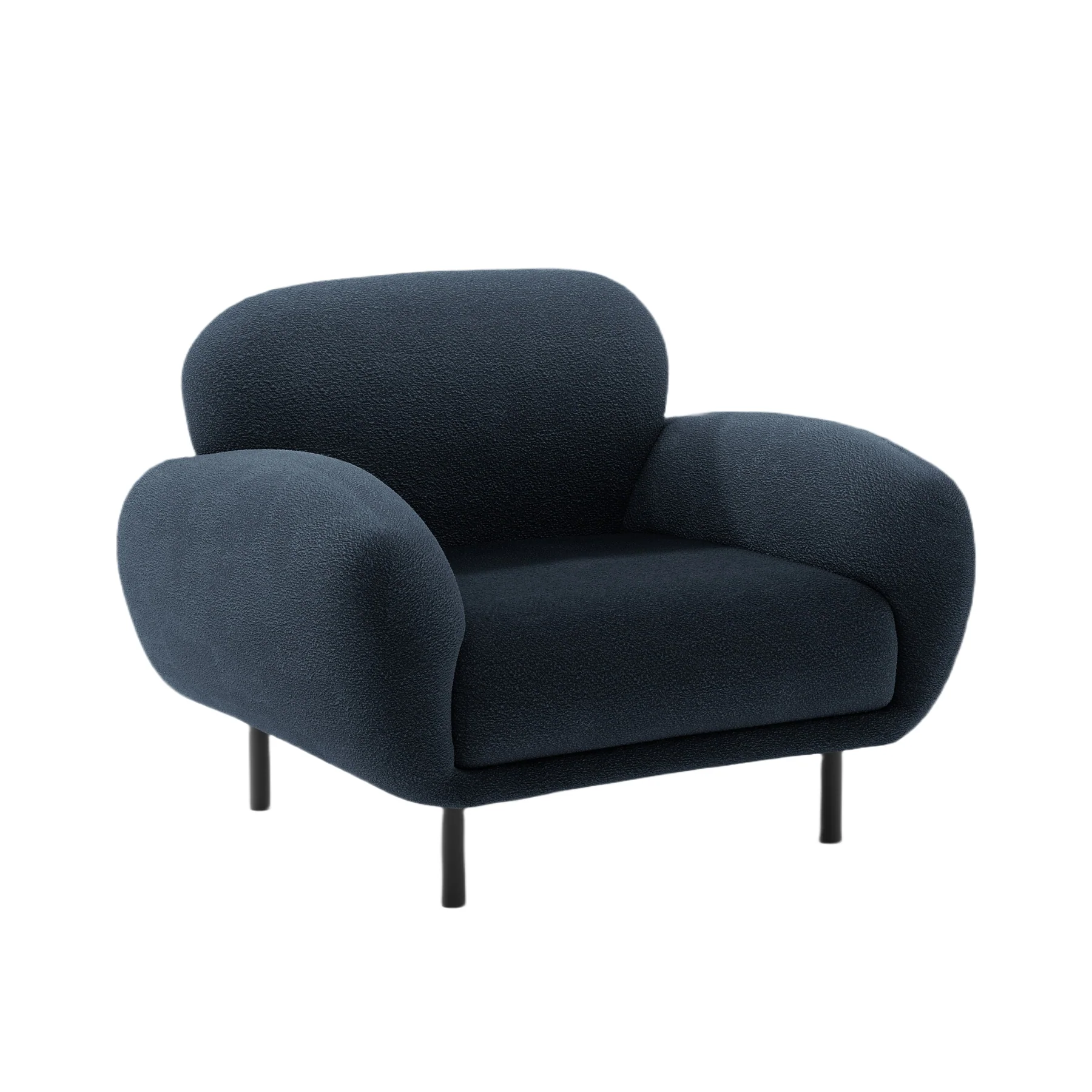 Fotel POPPY ciemnoniebieski boucle
