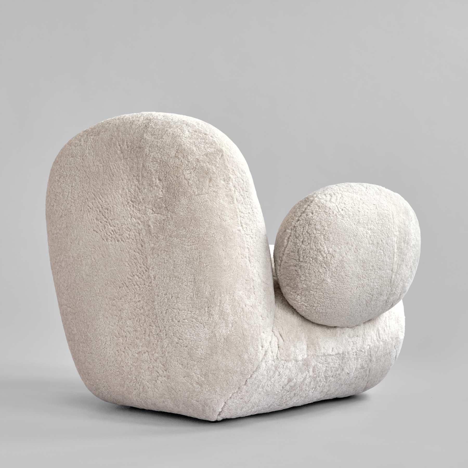 Fotel w tkaninie Sheepskin TOE FLAT złamana biel - Image 3