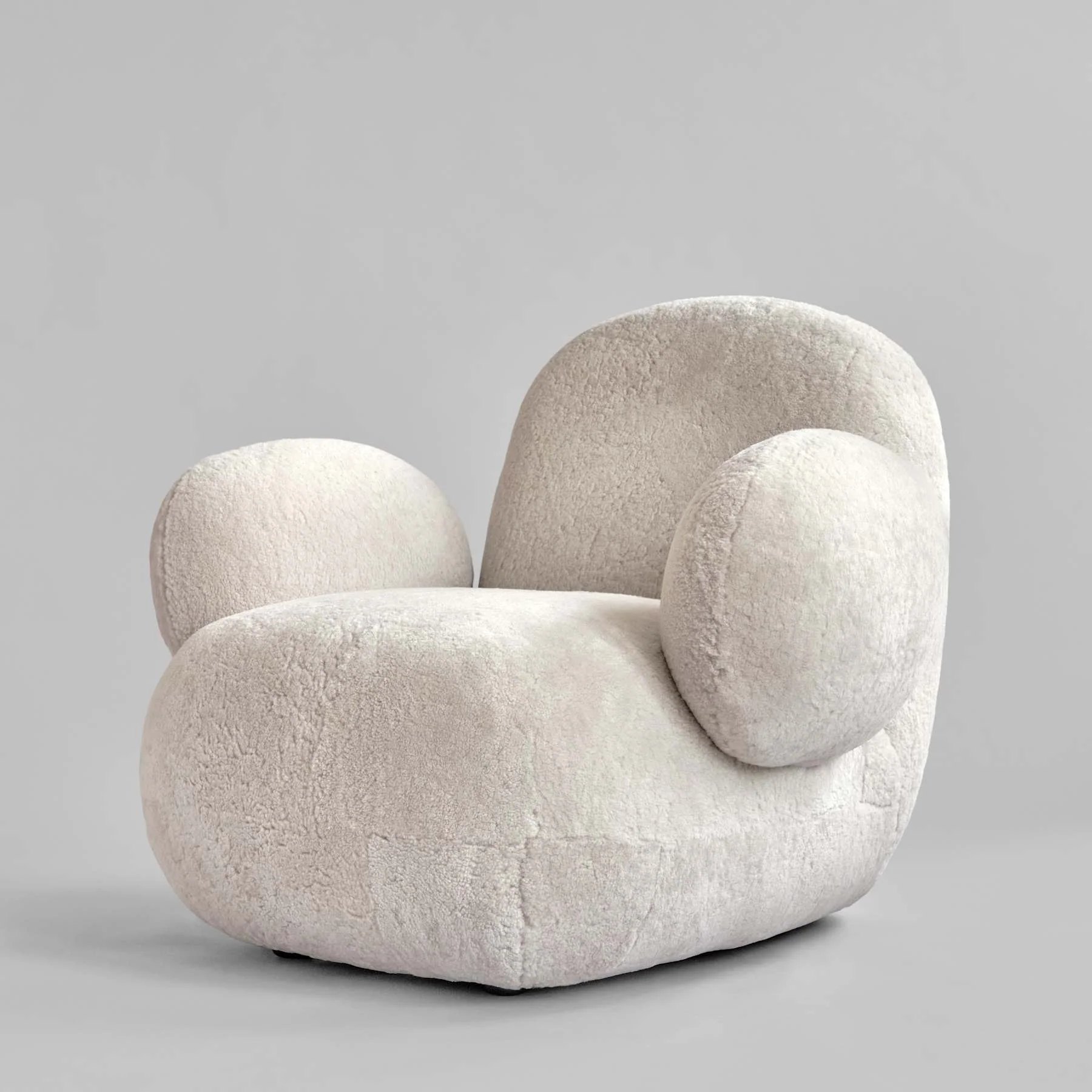 Fotel w tkaninie Sheepskin TOE FLAT złamana biel - Image 6
