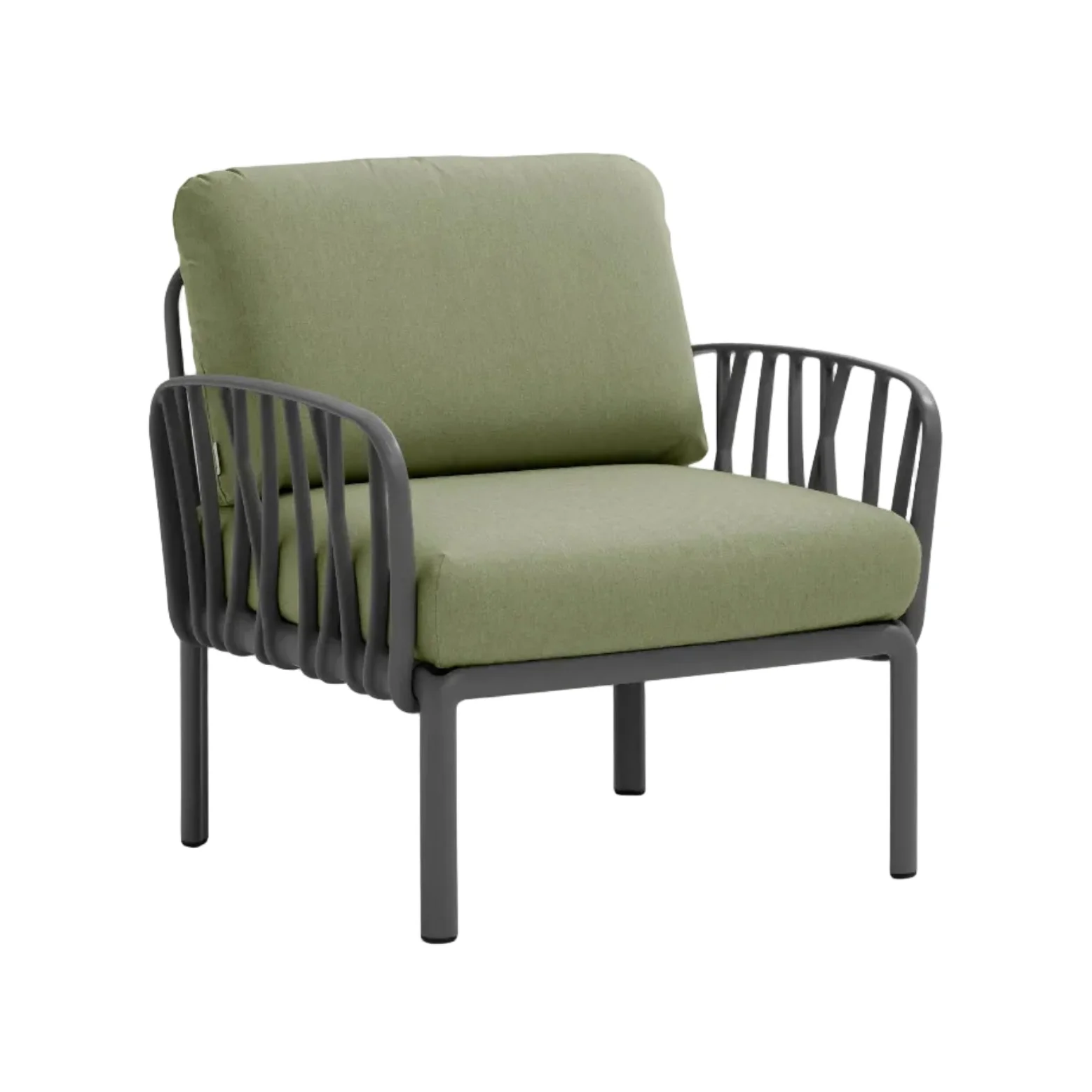 Fotel zewnętrzny KOMODO ciemnozielony Sunbrella® z antracytową podstawą