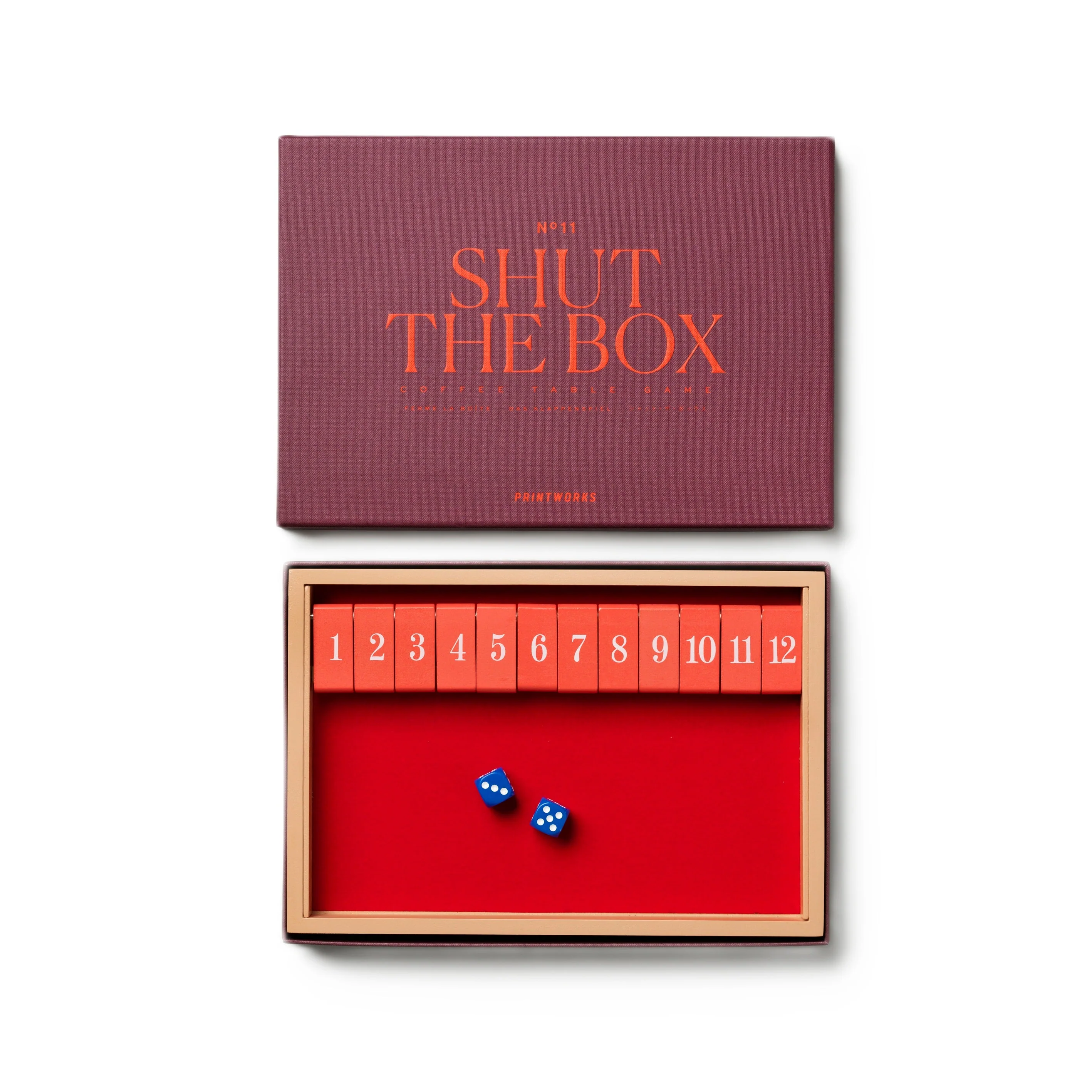 Gra planszowa SHUT THE BOX bordowy