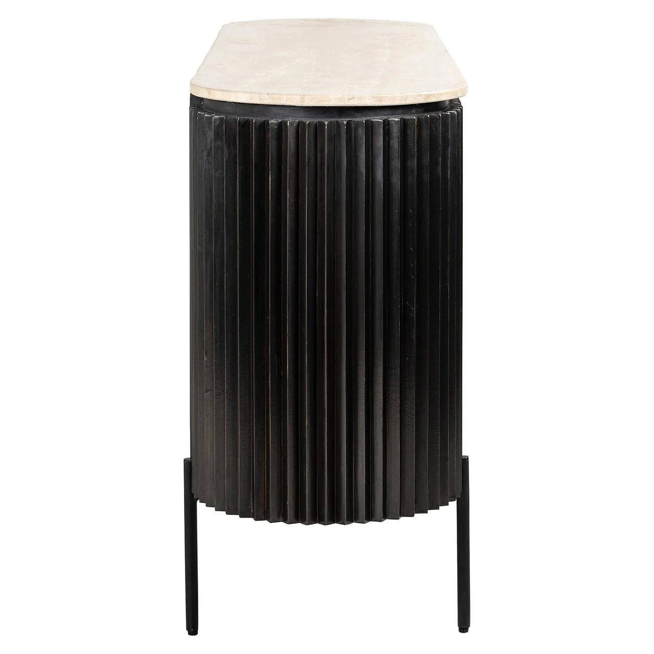 Komoda HAMPTON czarny z blatem z trawertynu - Image 7