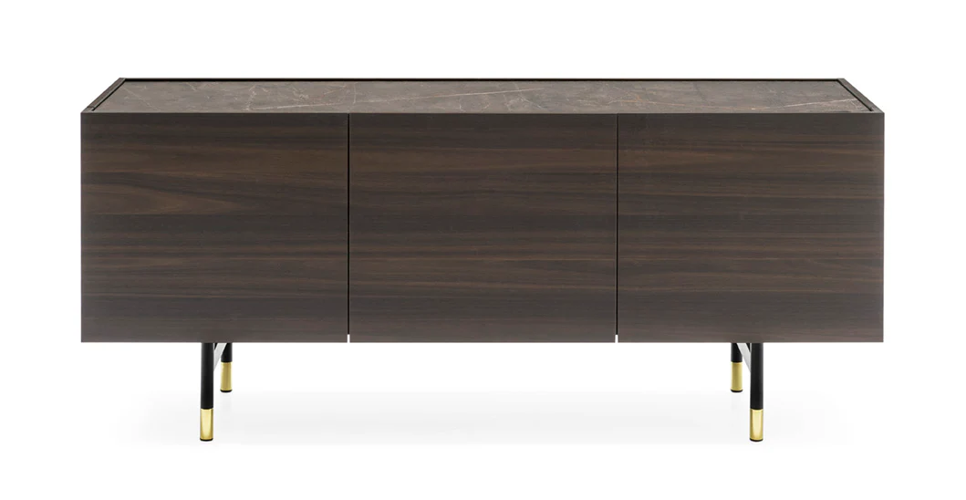 Komoda HORIZON ciemne drewno z brązowym blatem - Image 6