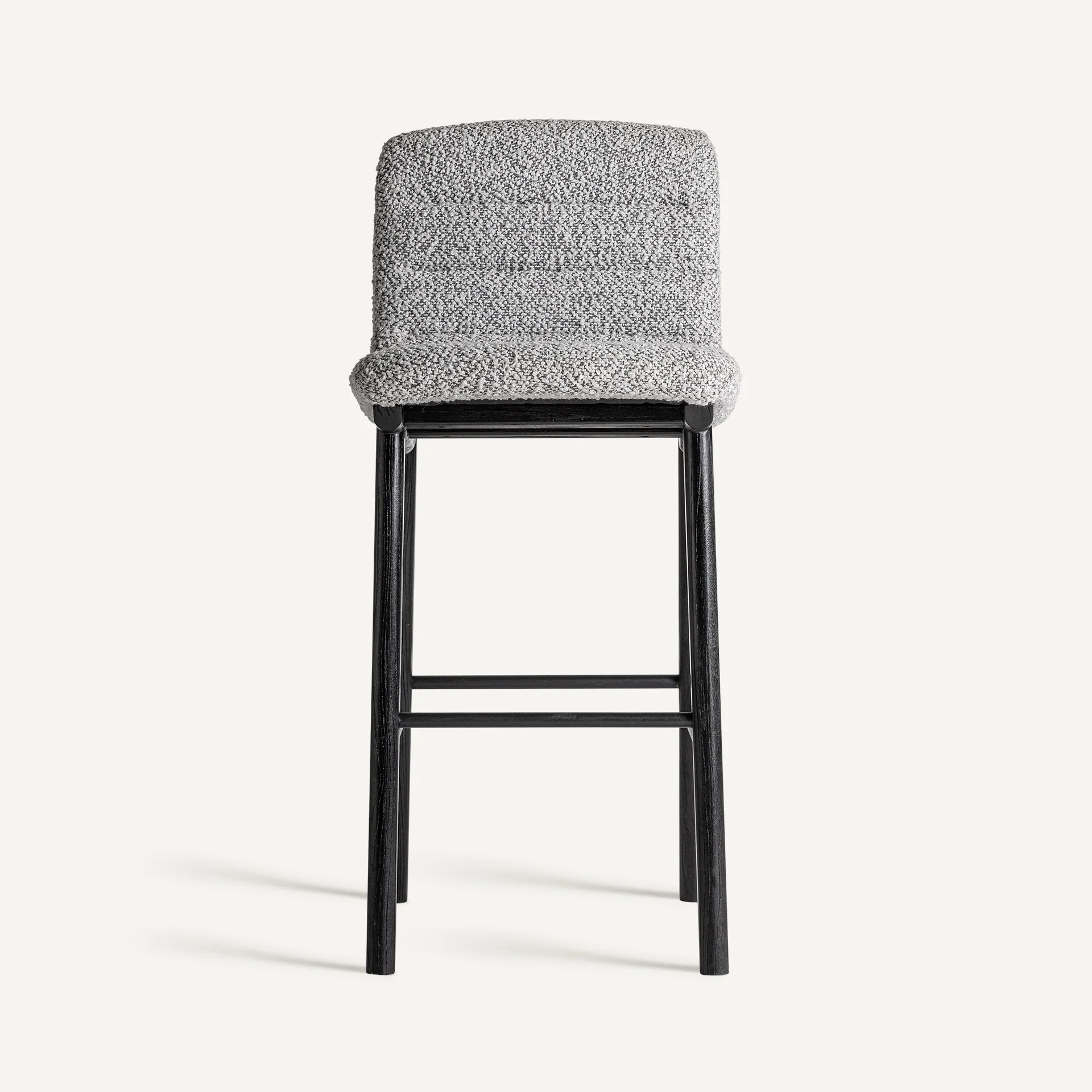 Krzesło barowe JACQUARD szary z czarną wiązową podstawą - Image 3