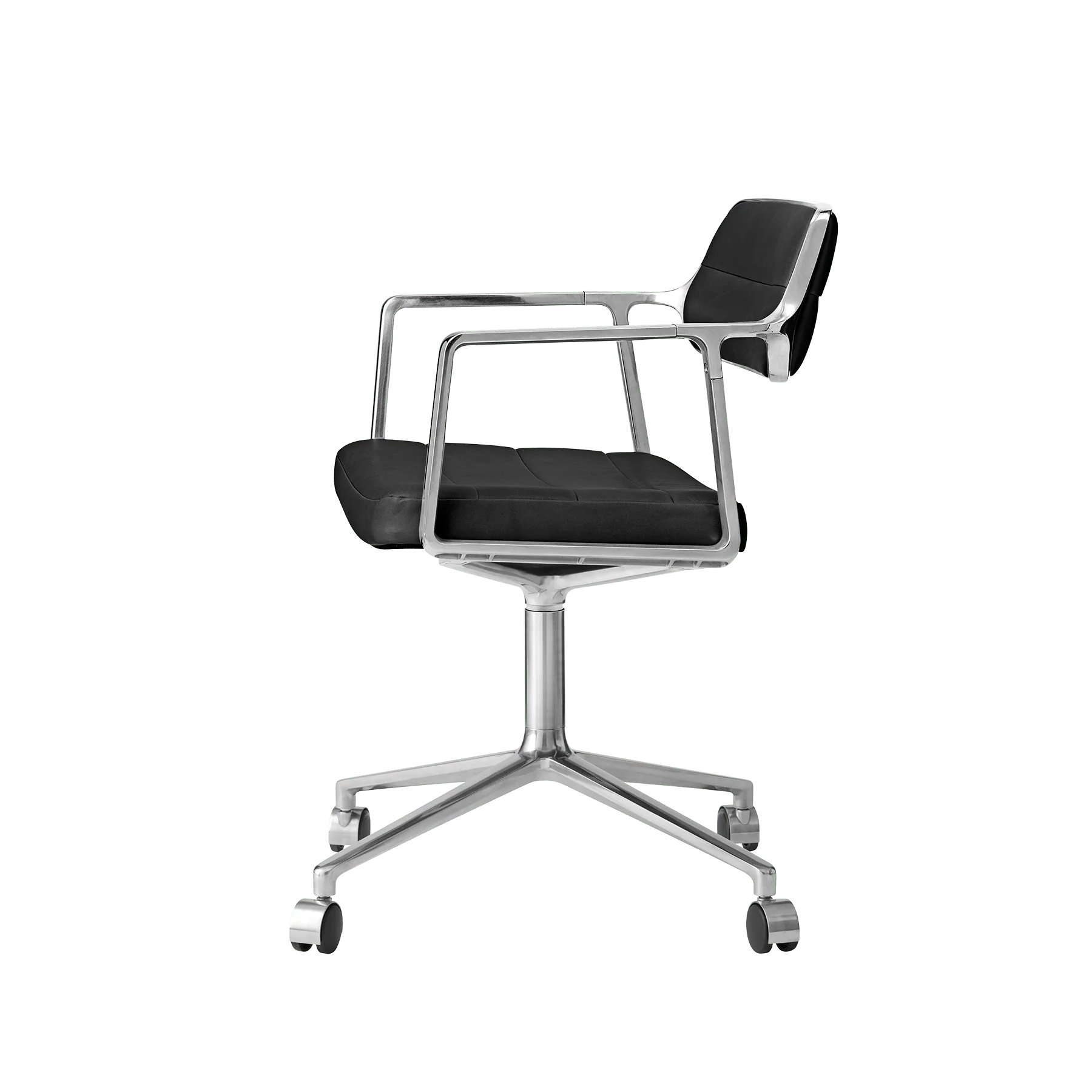 Krzesło biurowe 453 czarna skóra z metalową podstawą - Image 12
