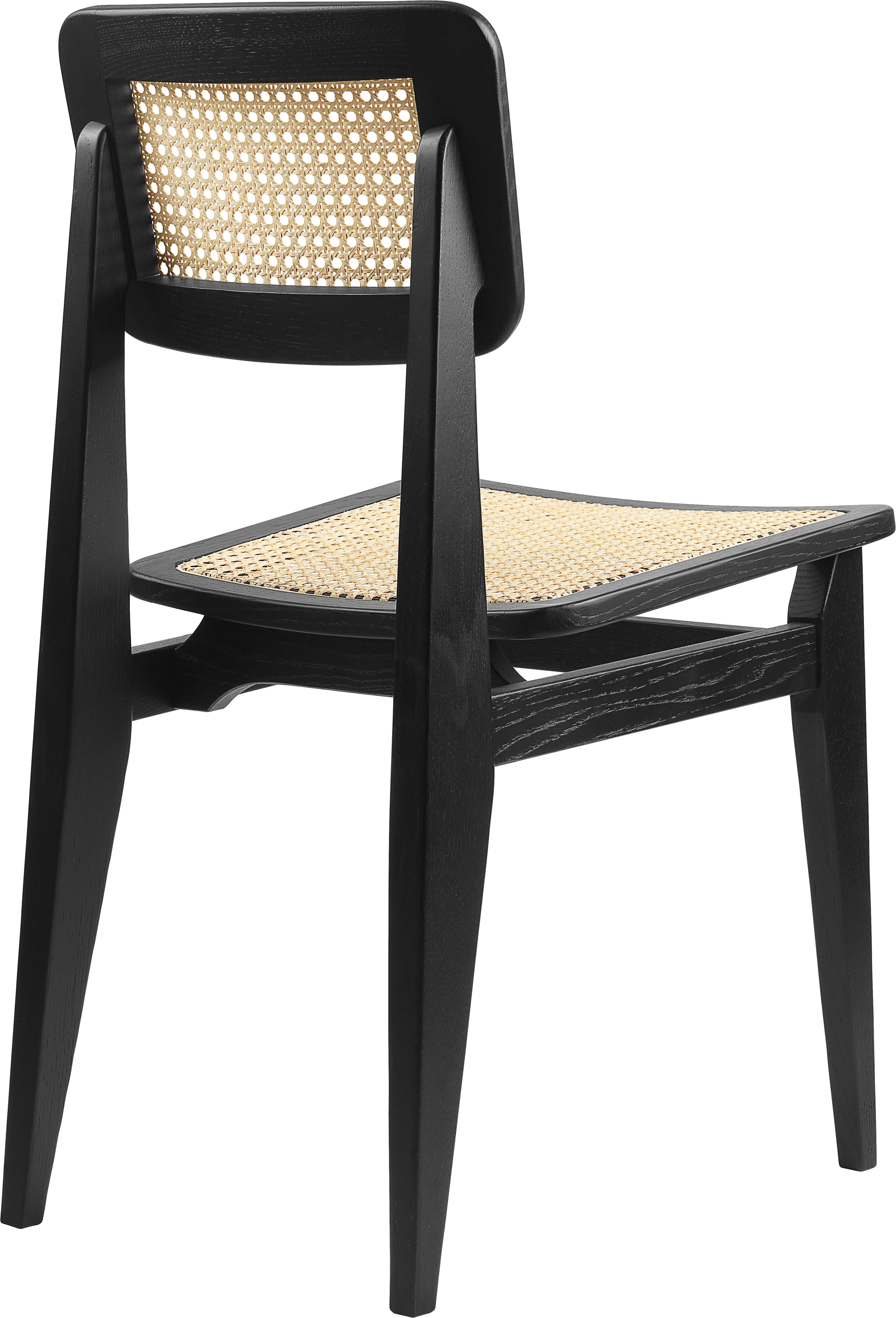 Krzesło C-CHAIR czarne drewno dębowe z plecionką - Image 3