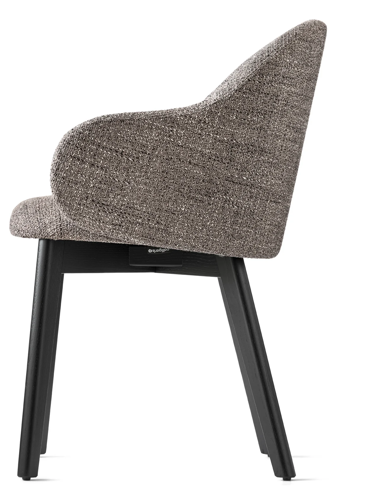 Krzesło z podłokietnikami HOLLY FAB tapicerowane z czarną drewnianą podstawą - Image 8