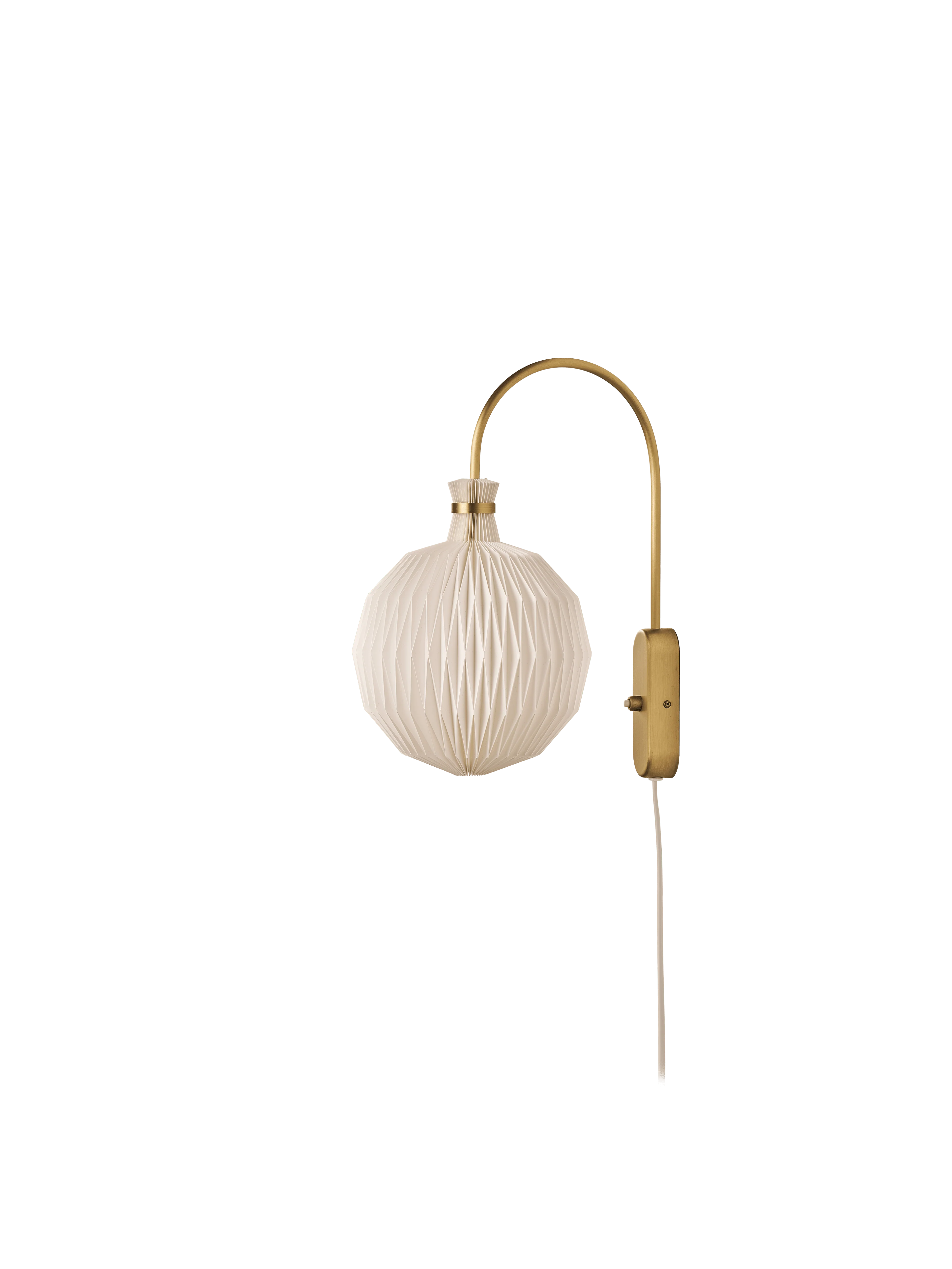 Lampa ścienna MODEL 201 biały z mosiężną podstawą - Image 9