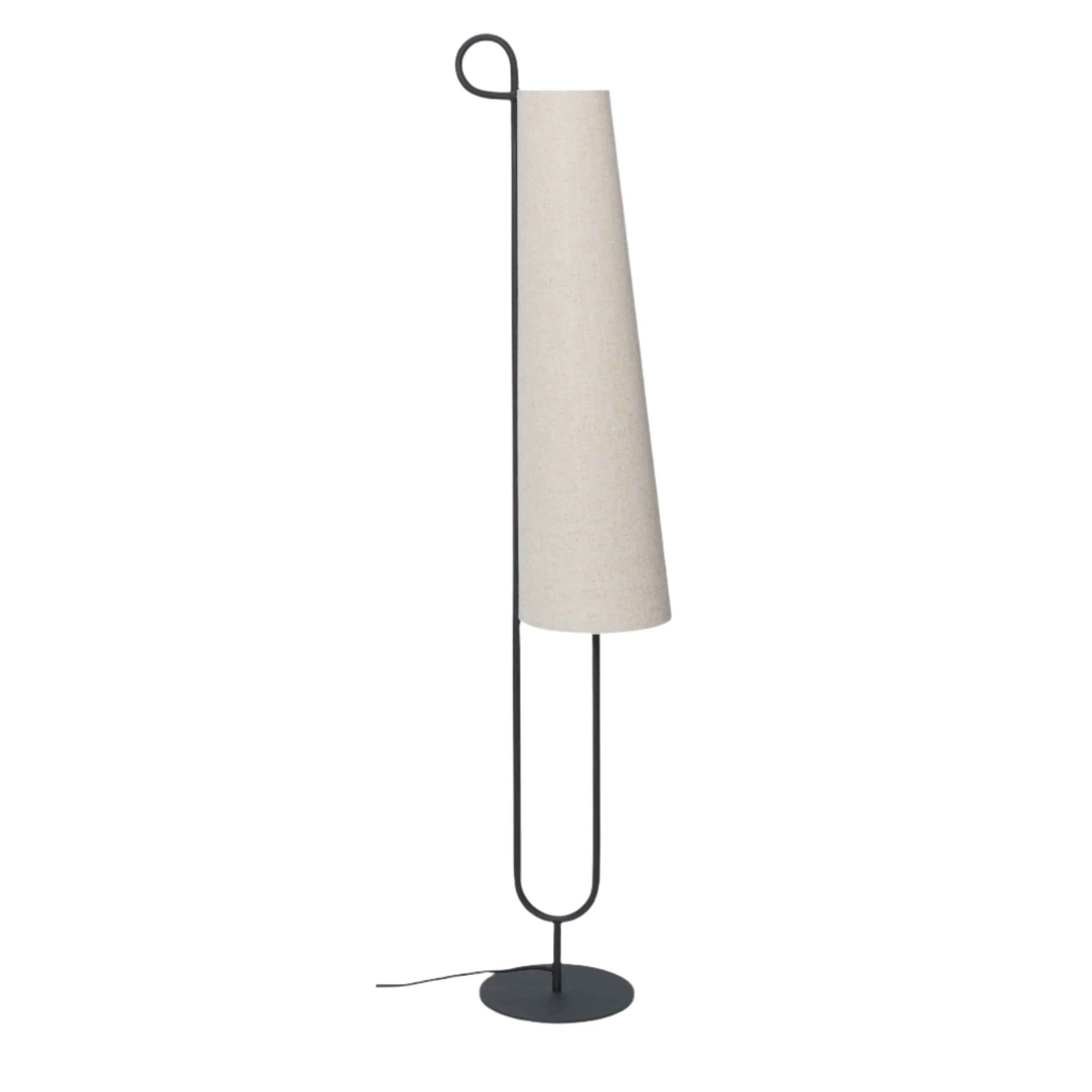 Lampa podłogowa ANCORA złamana biel z czarną podstawą