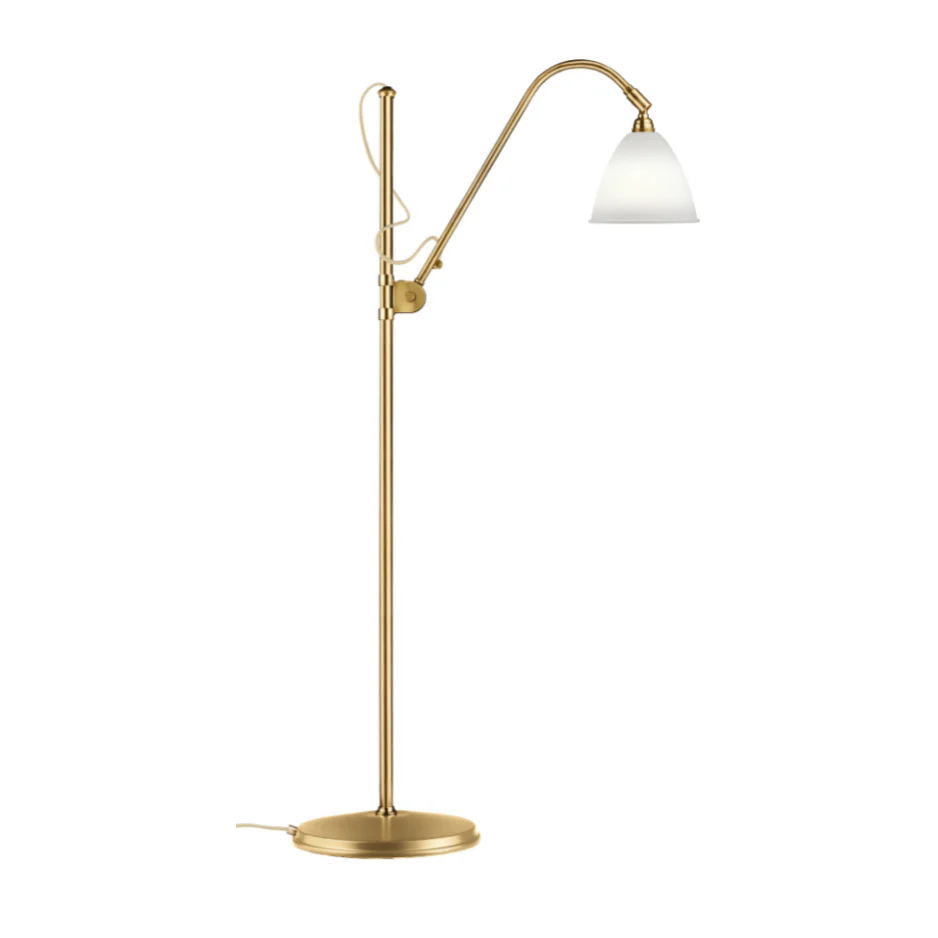 Lampa podłogowa BESTLITE BL3 mosiądz z porcelanowym kloszem