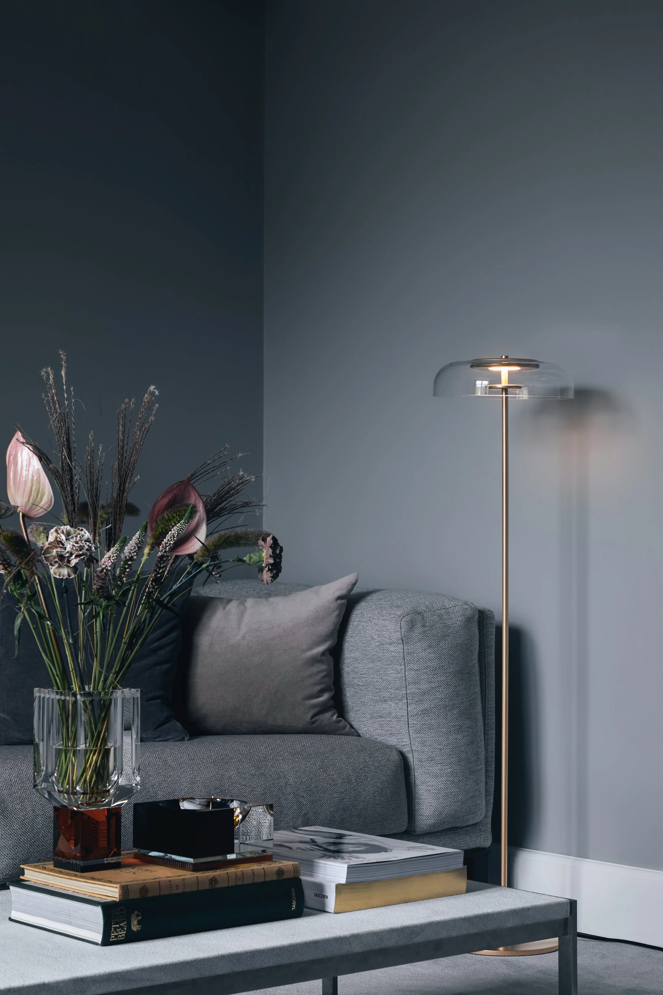 Lampa podłogowa BLOSSI złoty z transparentnym szkłem - Image 3