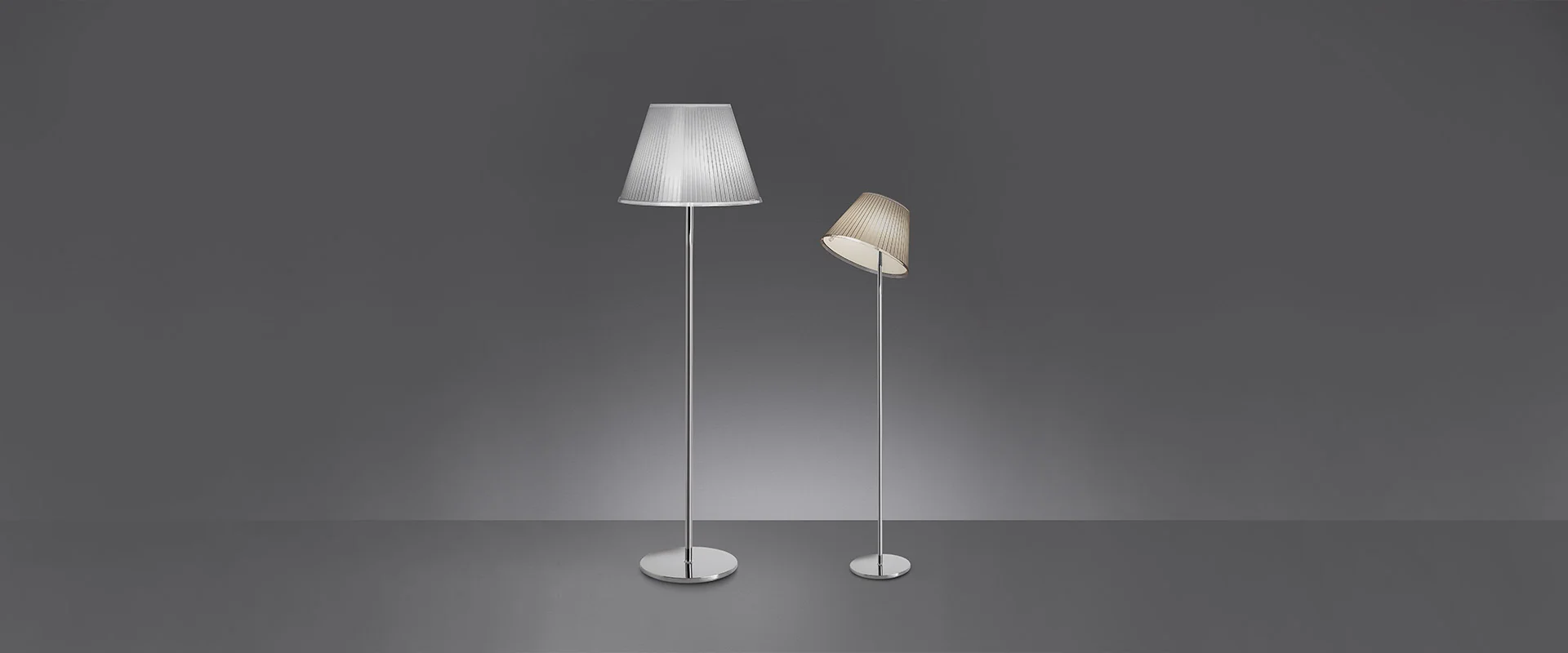 Lampa podłogowa CHOOSE pergaminowy klosz z chromowaną podstawą - Image 3