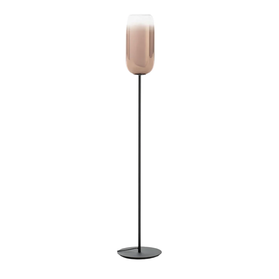 Lampa podłogowa GOPLE miedziany z czarną podstawą
