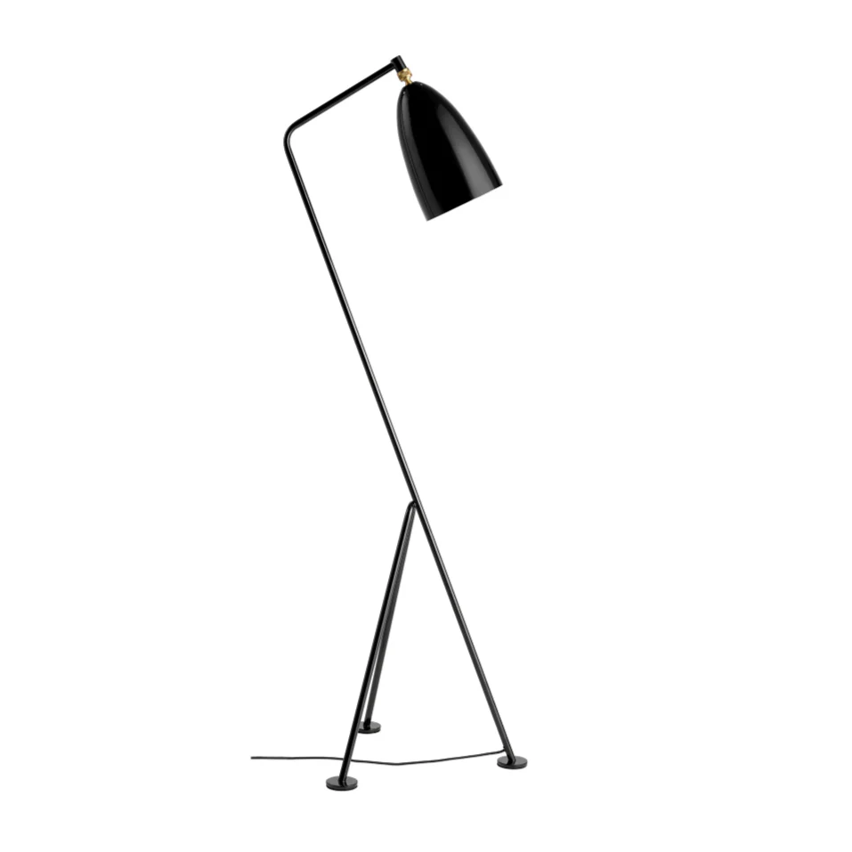 Lampa podłogowa do czytania GRÄSHOPPA czarny błyszczący trójnóg