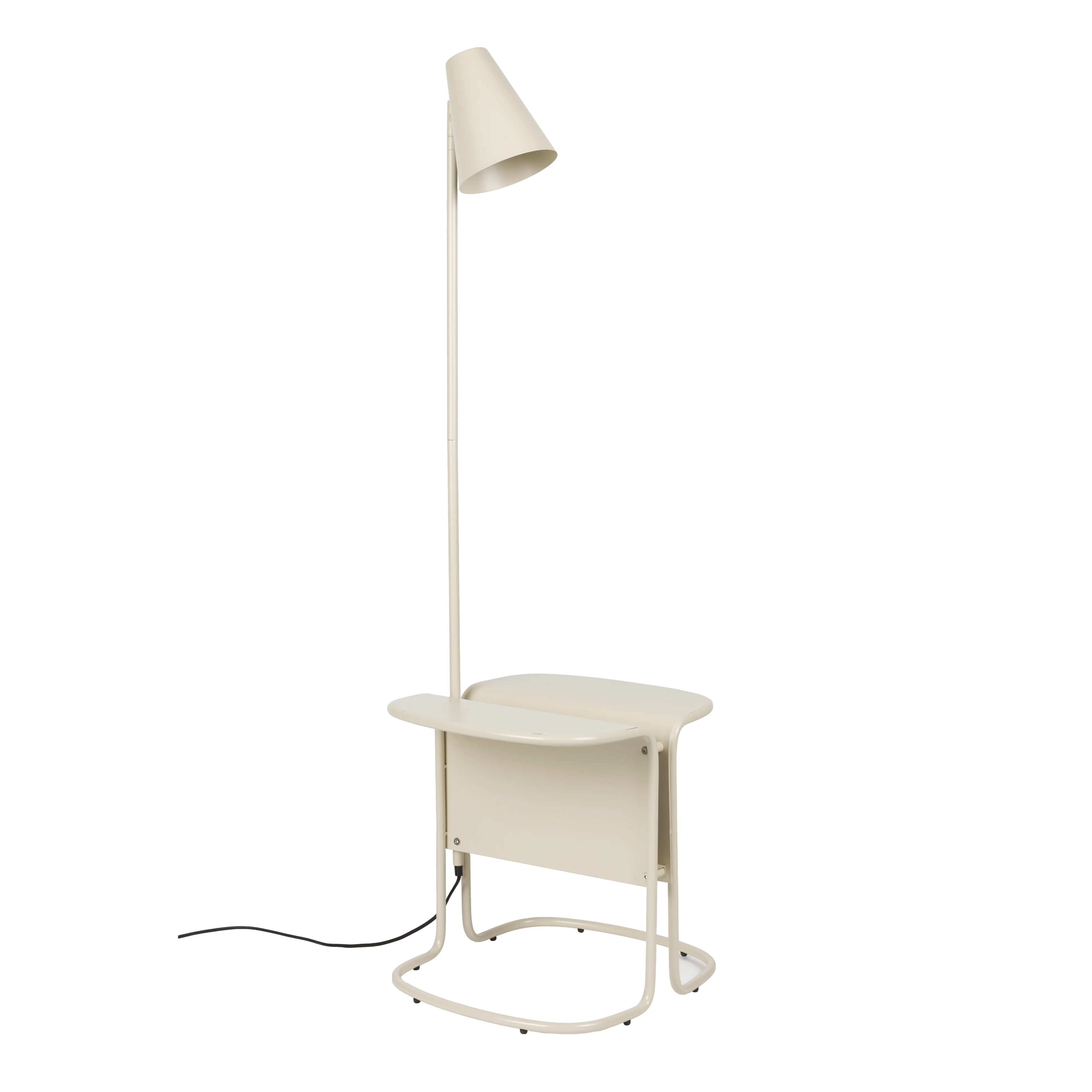 Lampa podłogowa ze stolikiem LUSTOR beżowy