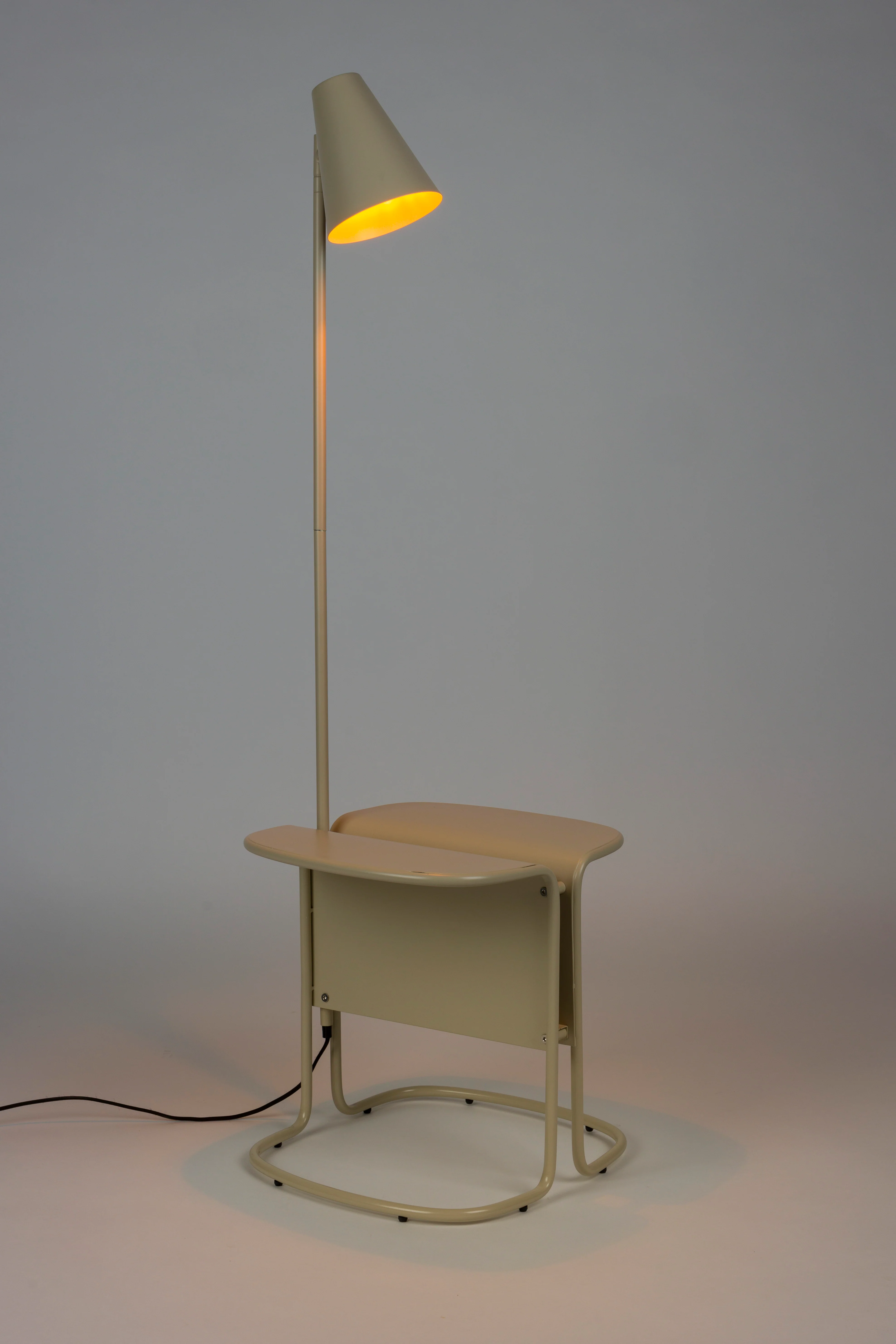 Lampa podłogowa ze stolikiem LUSTOR beżowy - Image 2