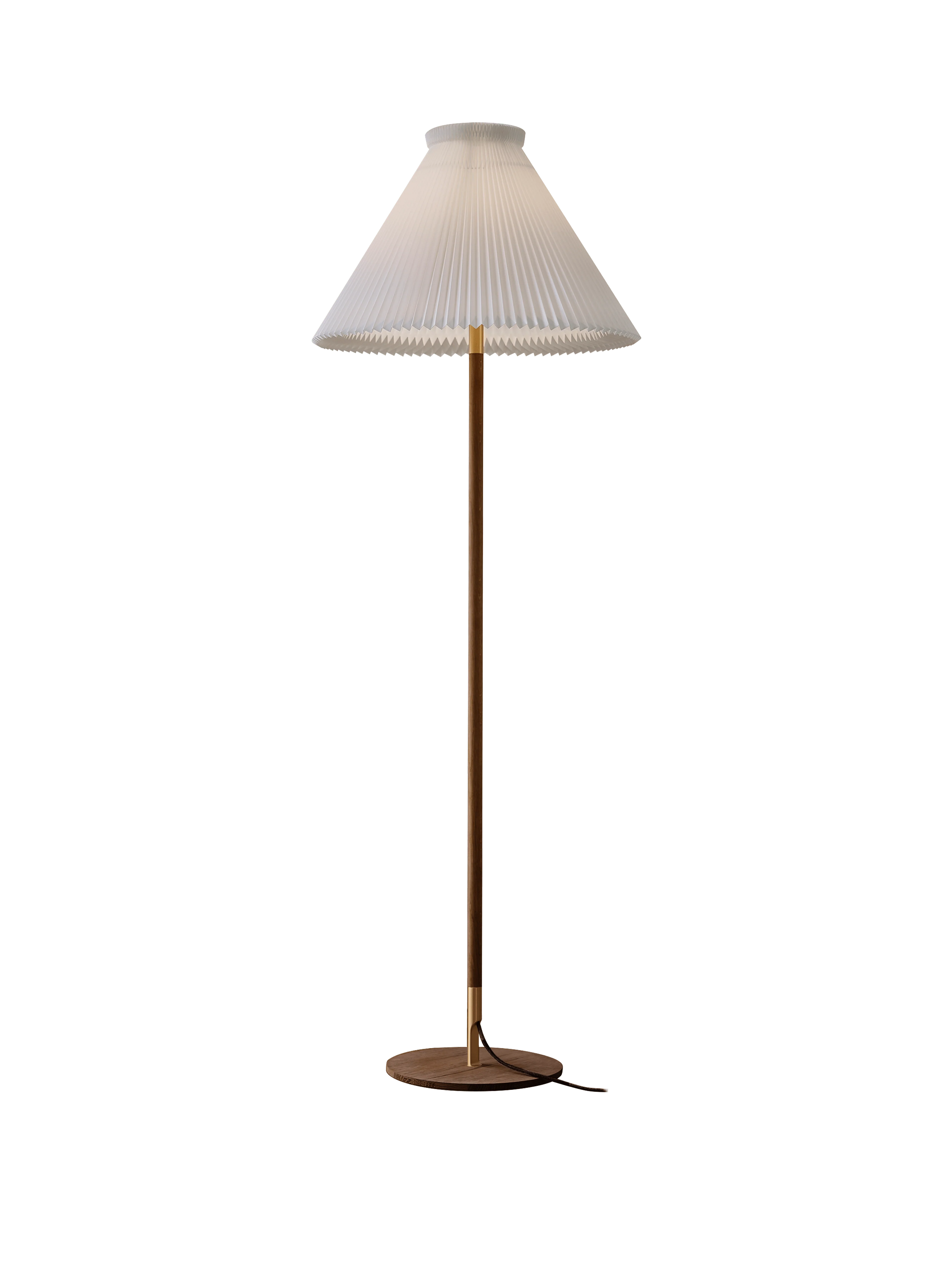 Lampa podłogowa MODEL 328  LK 80 biały z ciemną dębową podstawą - Image 3