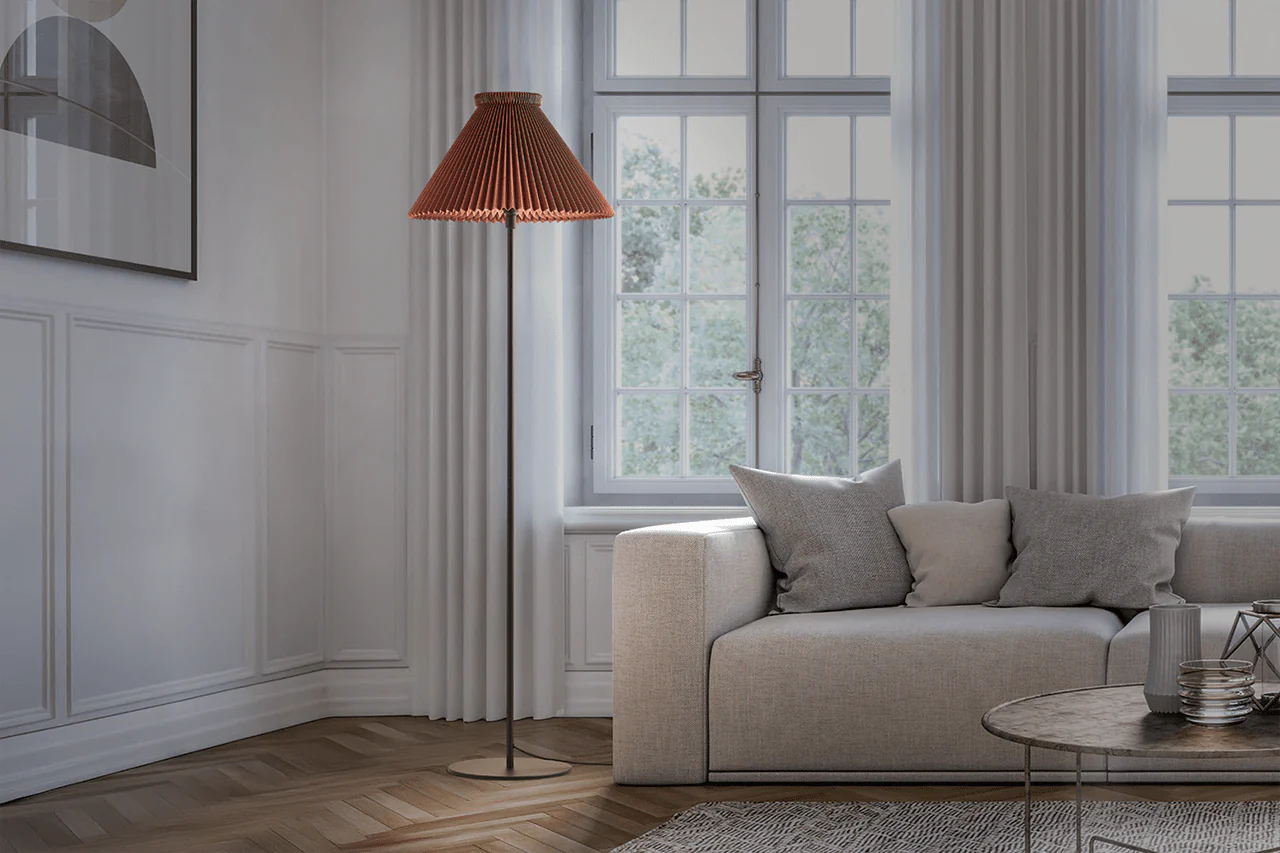 Lampa podłogowa MODEL 334 maślany beżowy z czarną podstawą - Image 5