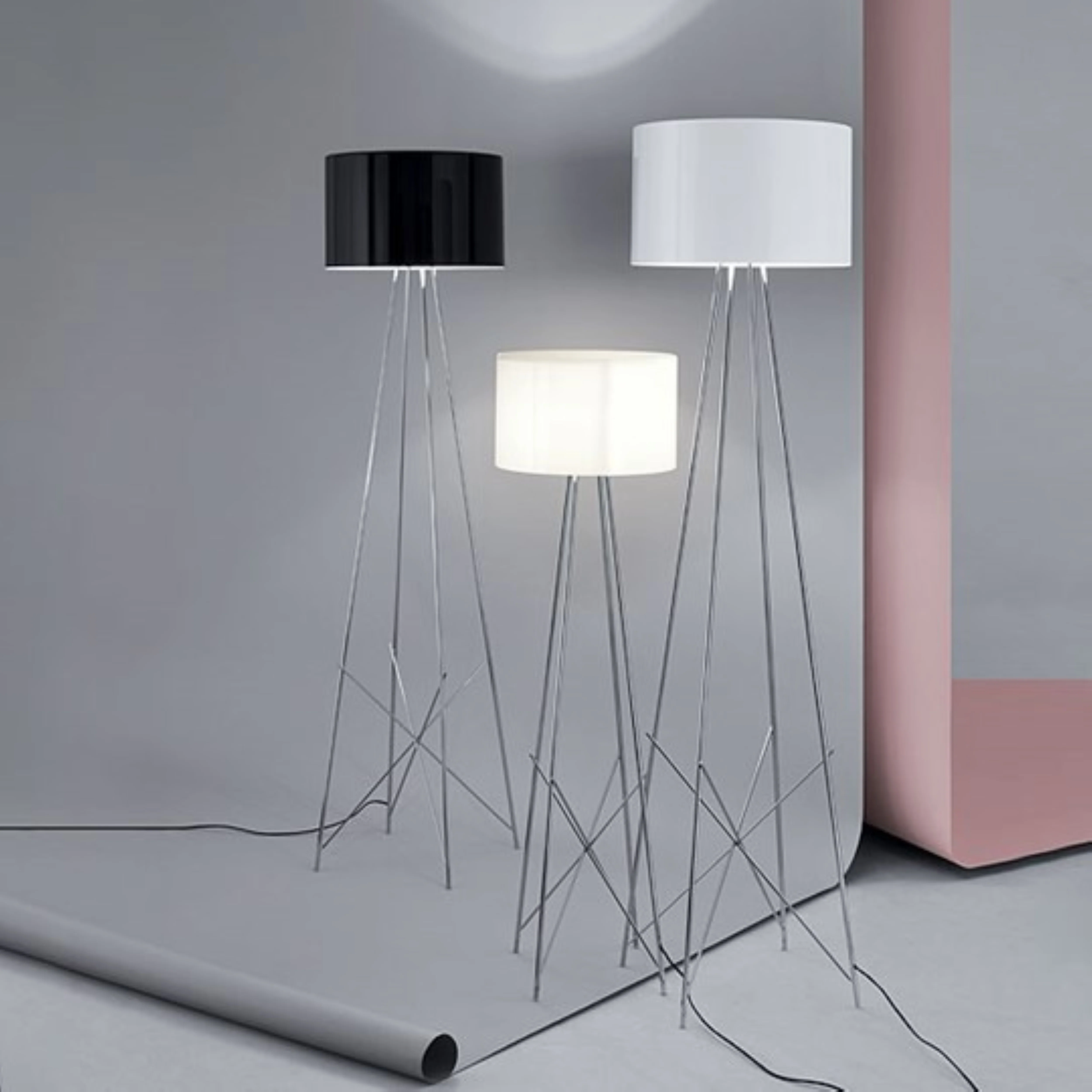 Lampa podłogowa RAY czarny z metalową podstawą - Image 3