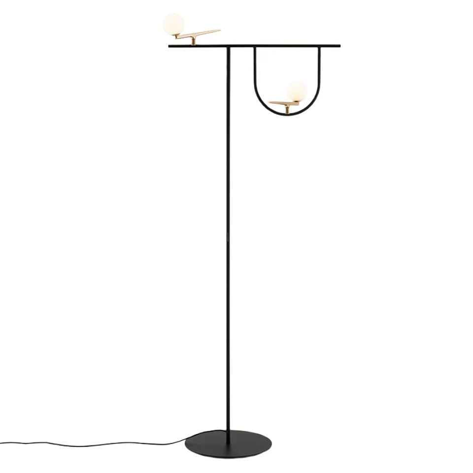 Lampa podłogowa YANZI czarny ze złotym
