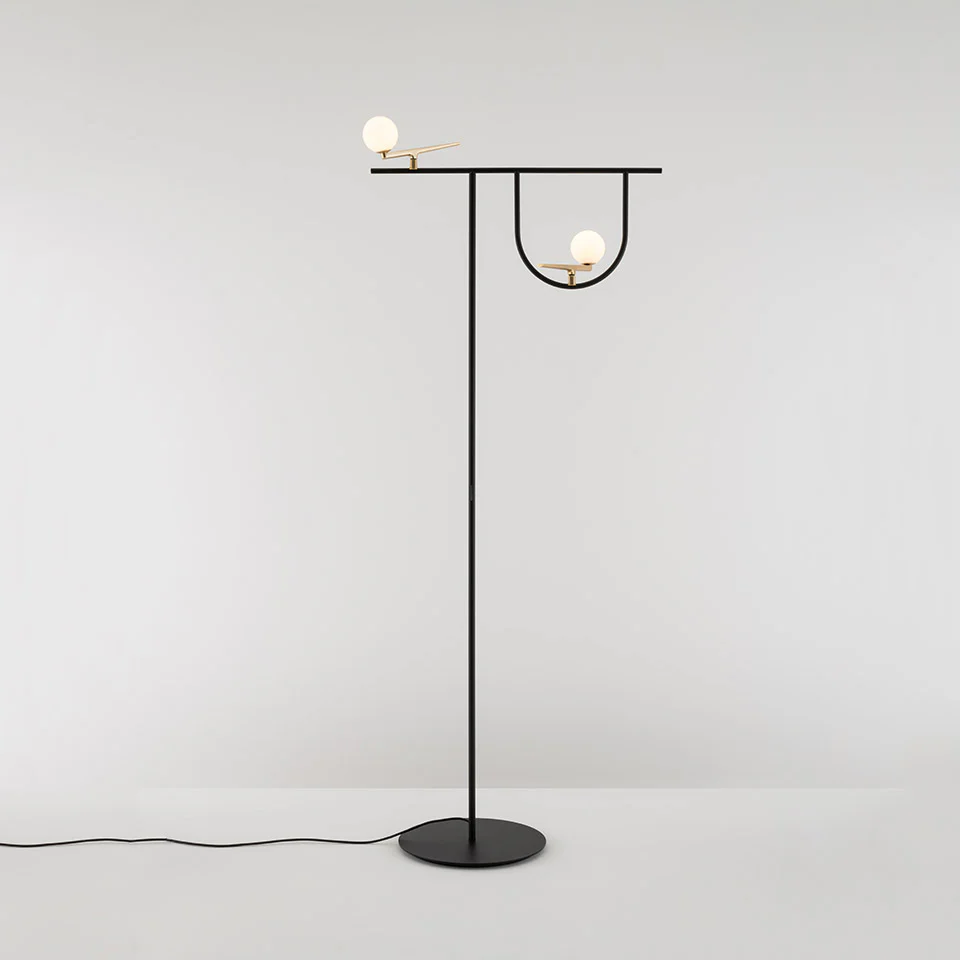 Lampa podłogowa YANZI czarny ze złotym - Image 4