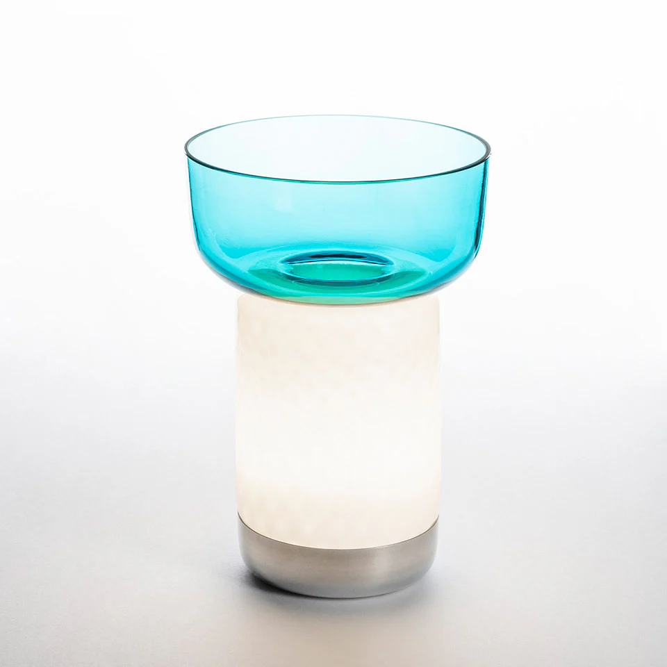 Lampa przenośna BONTA BOWL biały z turkusowym - Image 3