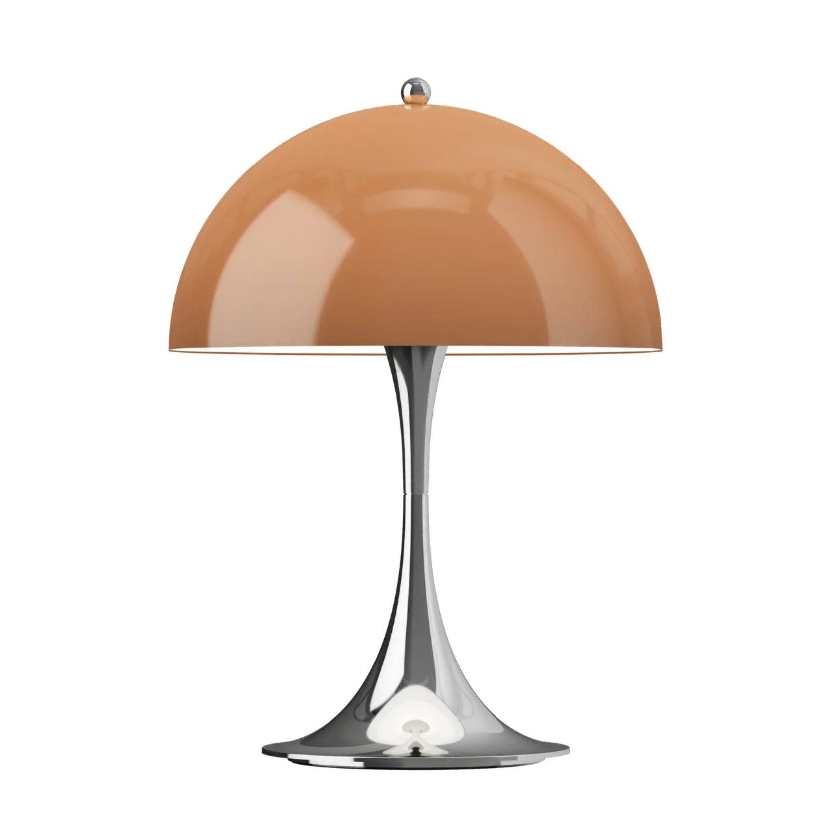 Lampa przenośna PANTHELLA 250 brązowy z chromowaną podstawą