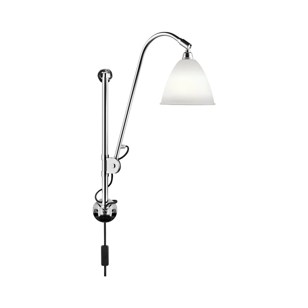 Lampa ścienna BESTLITE BL5 chrom z porcelanowym kloszem