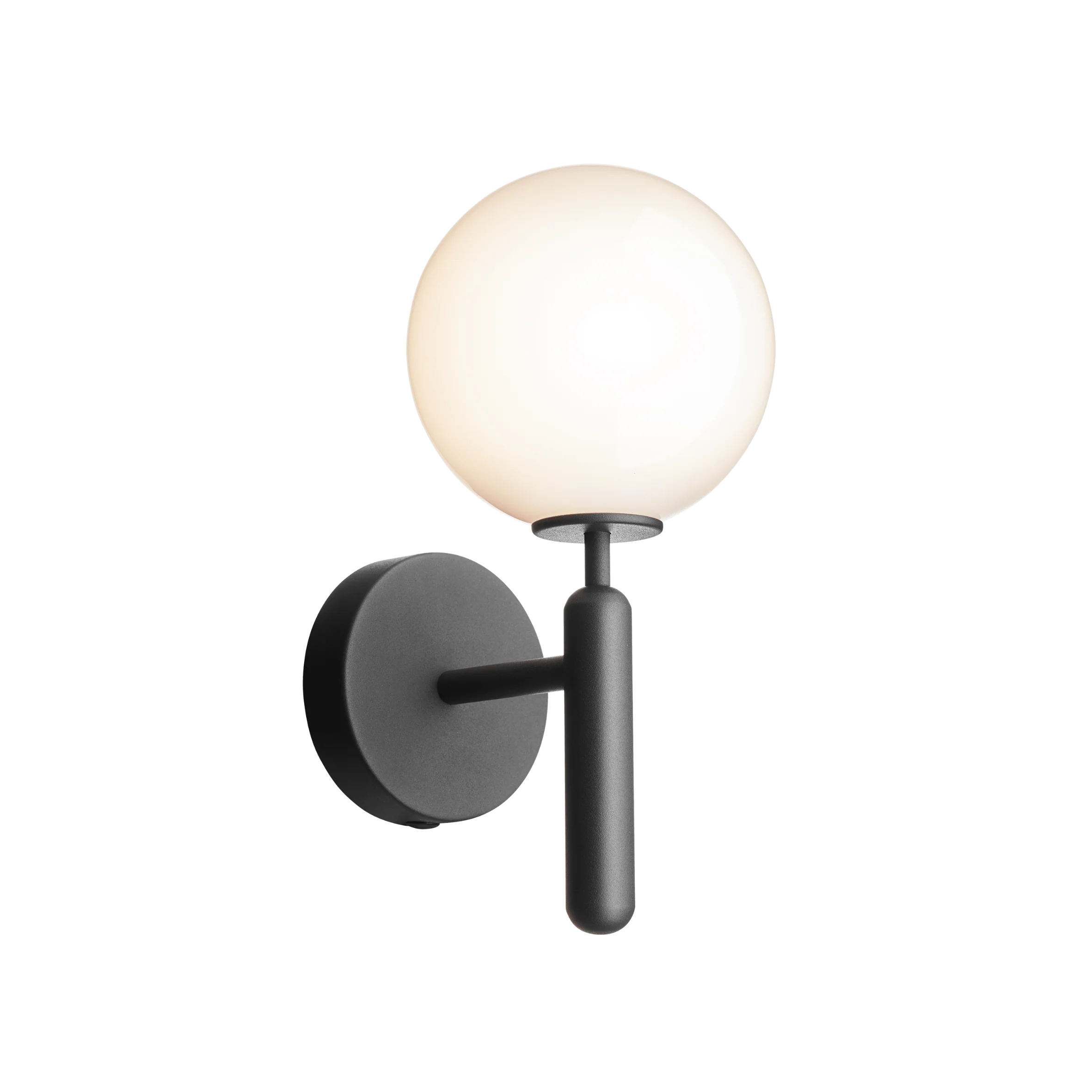 Lampa ścienna MIIRA grafitowy z opalowym szkłem