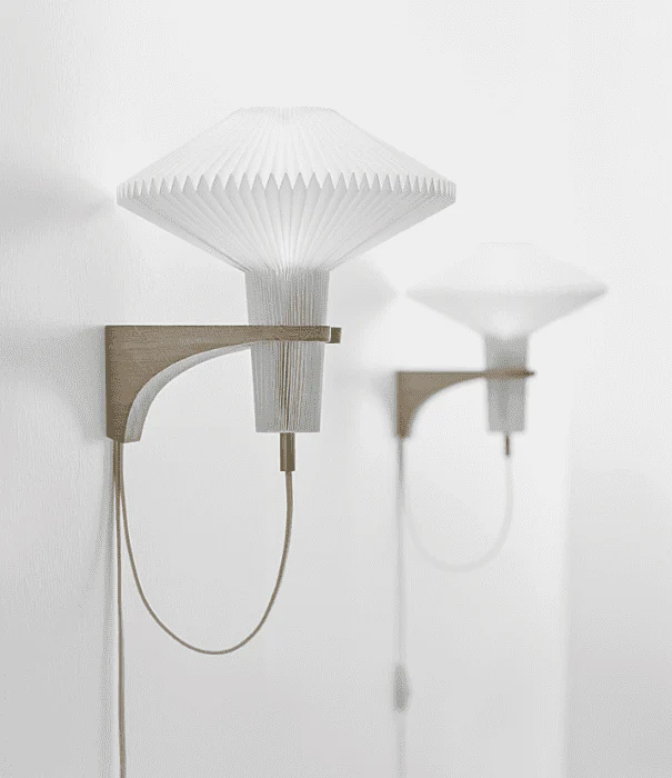 Lampa ścienna MODEL 204 MUSHROOM biały z jasną dębową podstawą - Image 2