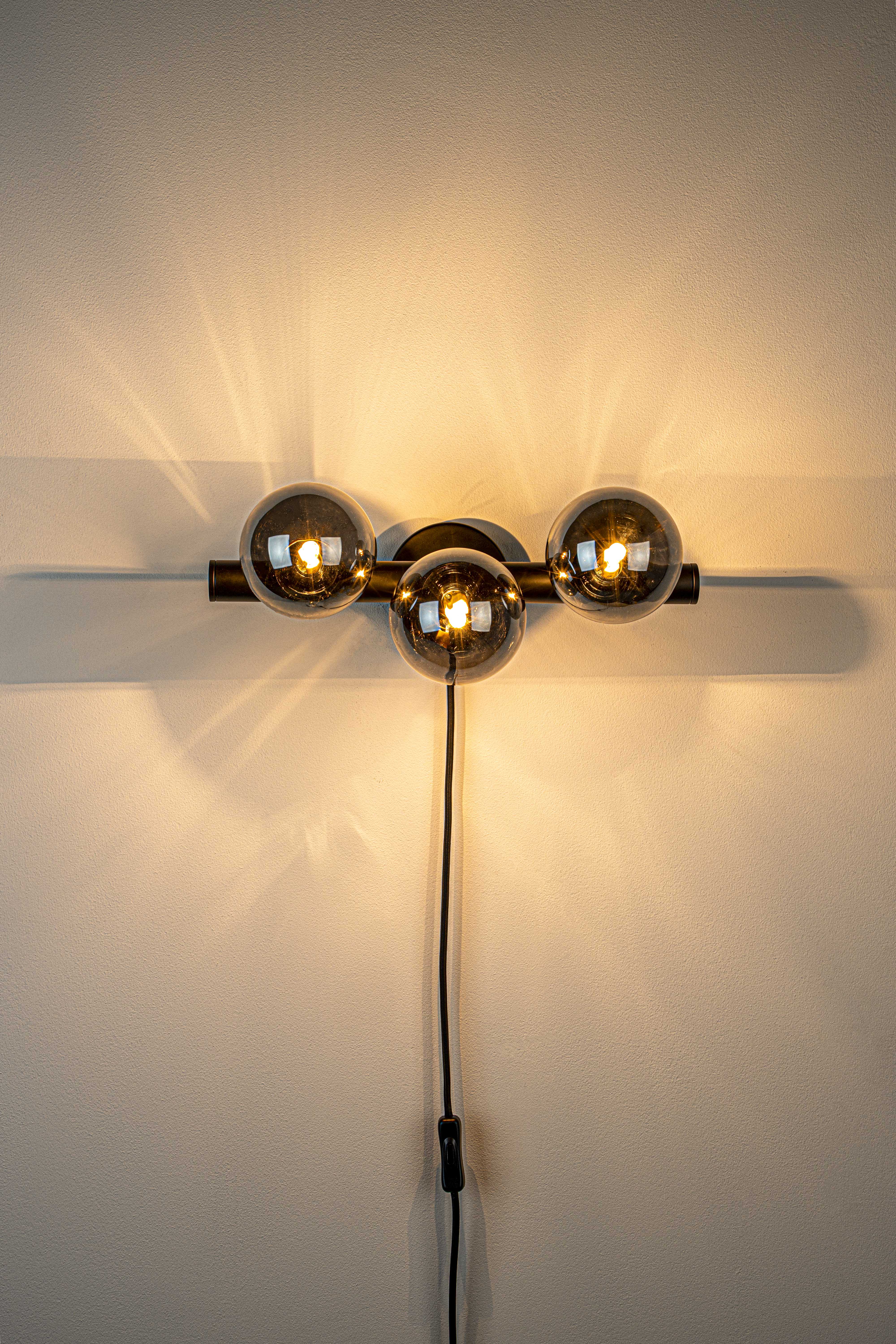 Lampa ścienna trzypunktowa MONICA dymione szkło - Image 5